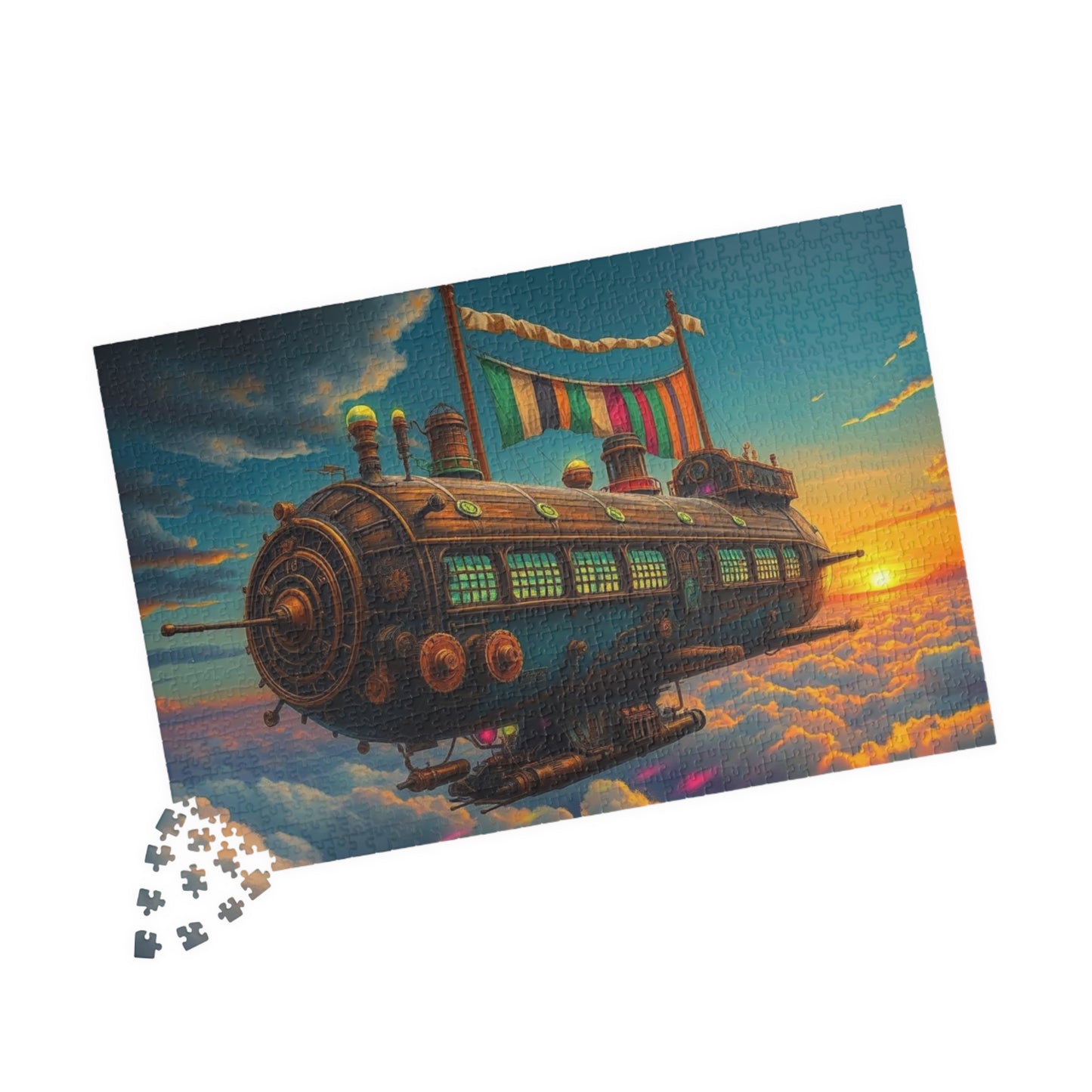 Steampunk Airship Puzzle | Fantasy Jigsaw for Adults and Kids, Home Entertainment, Best Gift for Friends, Family Puzzle Night Brain Teaser Puzzle The Puzzle Chest