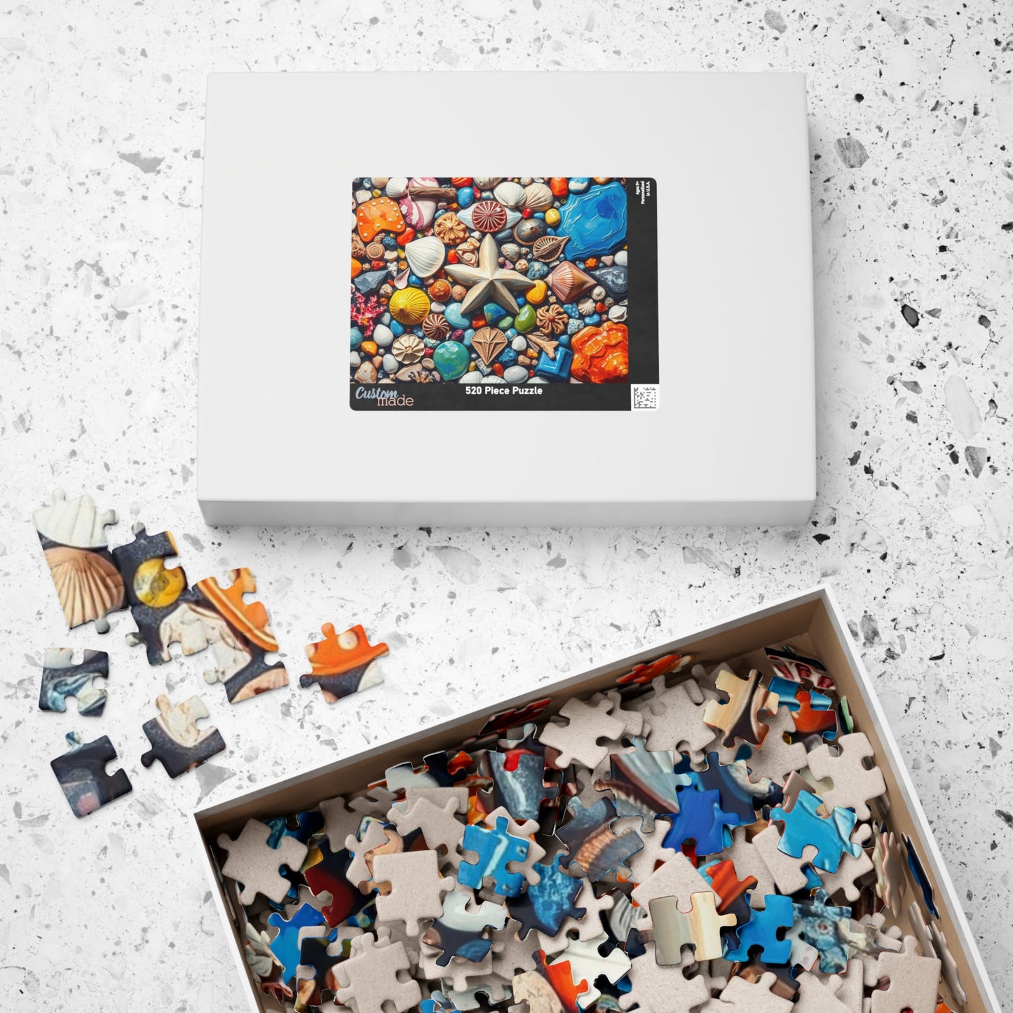 Coastal Keepsakes Jigsaw Puzzle - Seaside Treasure Summer Collage, Ocean-Themed Gift for Beach Lover, Friends, Family Game Brain Teaser Puzzle The Puzzle Chest