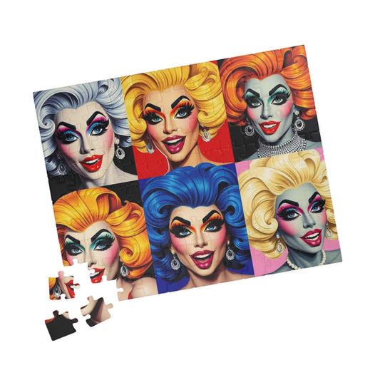 Vibrant Drag Queen Puzzle - Fun Home Activity, Unique Gift for Friends, Family Bonding, LGBTQ+ Celebration, Colorful Decor for All Occasions 110 pcs (Horizontal) Puzzle The Puzzle Chest