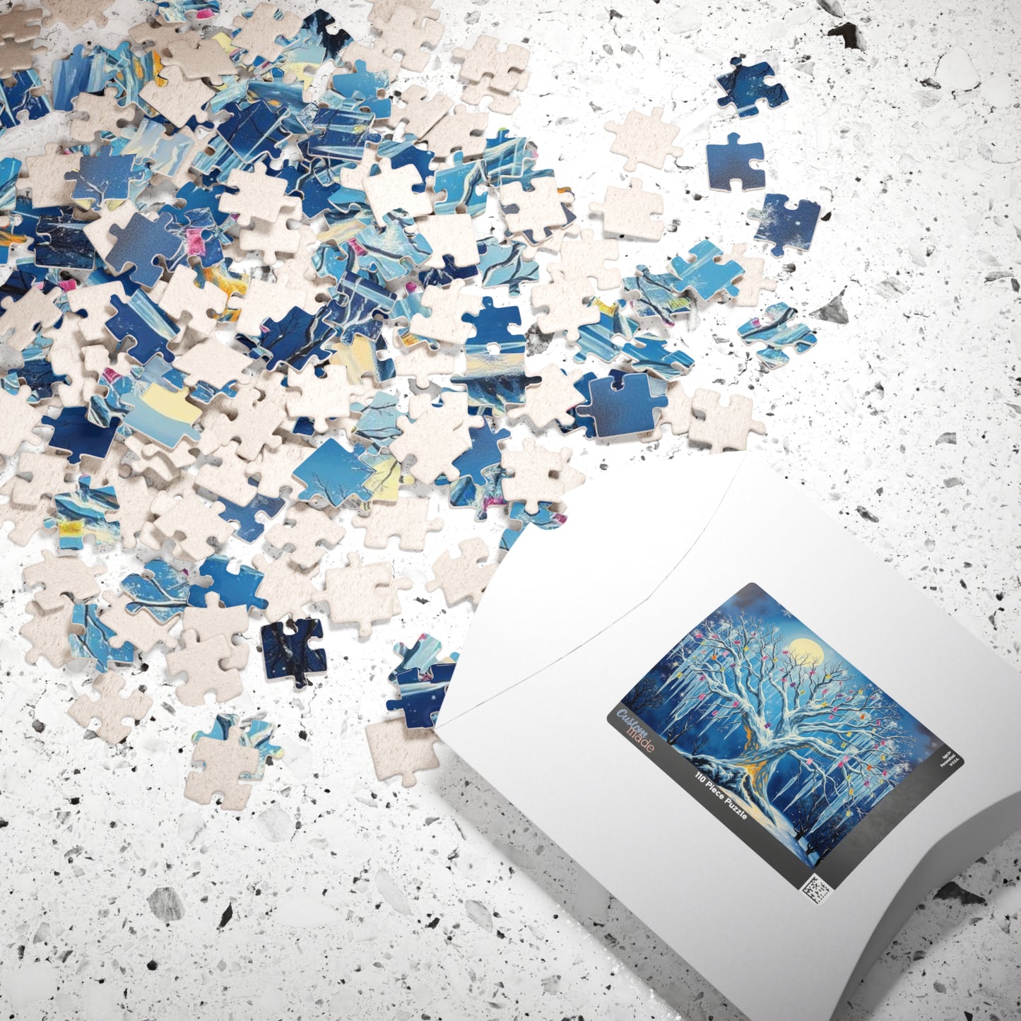 Winter Tree of Wishes Jigsaw Puzzle, 110-1014 Piece Holiday Gift for Friend, Family Activity, Christmas Winter Scene Cozy Home Entertainment