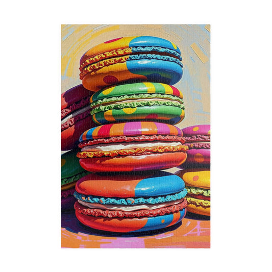 Colorful Macarons Puzzle, Pop Art Jigsaw Game Fun Family Activity, Unique Gift for Coffee Lovers, Sweet Treat Decor, Perfect for Holidays 1014 pcs (Vertical) Puzzle The Puzzle Chest