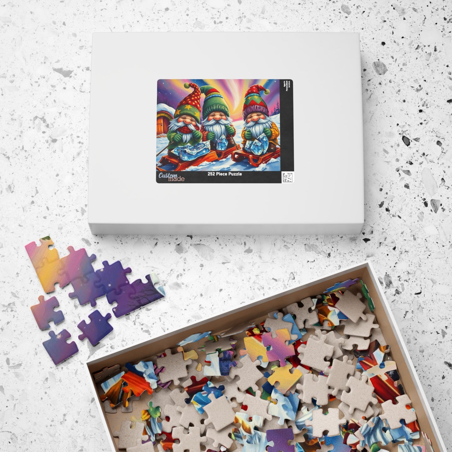 Gnome Ice Fishing Retreat Jigsaw Puzzle, 110-1014-Piece Christmas Jigsaw for Family Fun, Seasonal Decor, Holiday Gift, Festive Activity