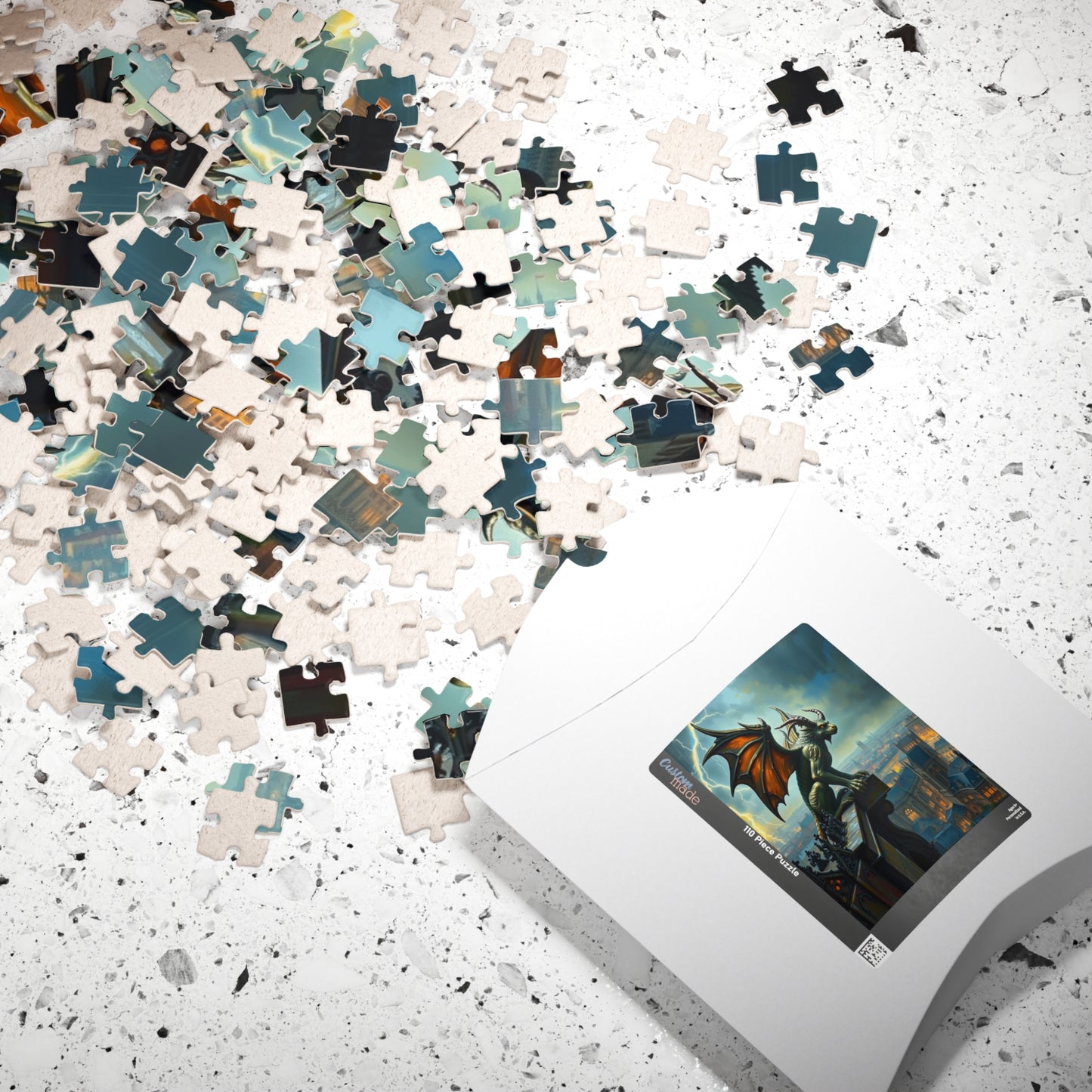 Mythical Creature Jigsaw Puzzle - Gothic Gargoyle Design, Fantasy Home Decor, Gift for Puzzle Lovers, Halloween Activities Brain Teaser Puzzle The Puzzle Chest