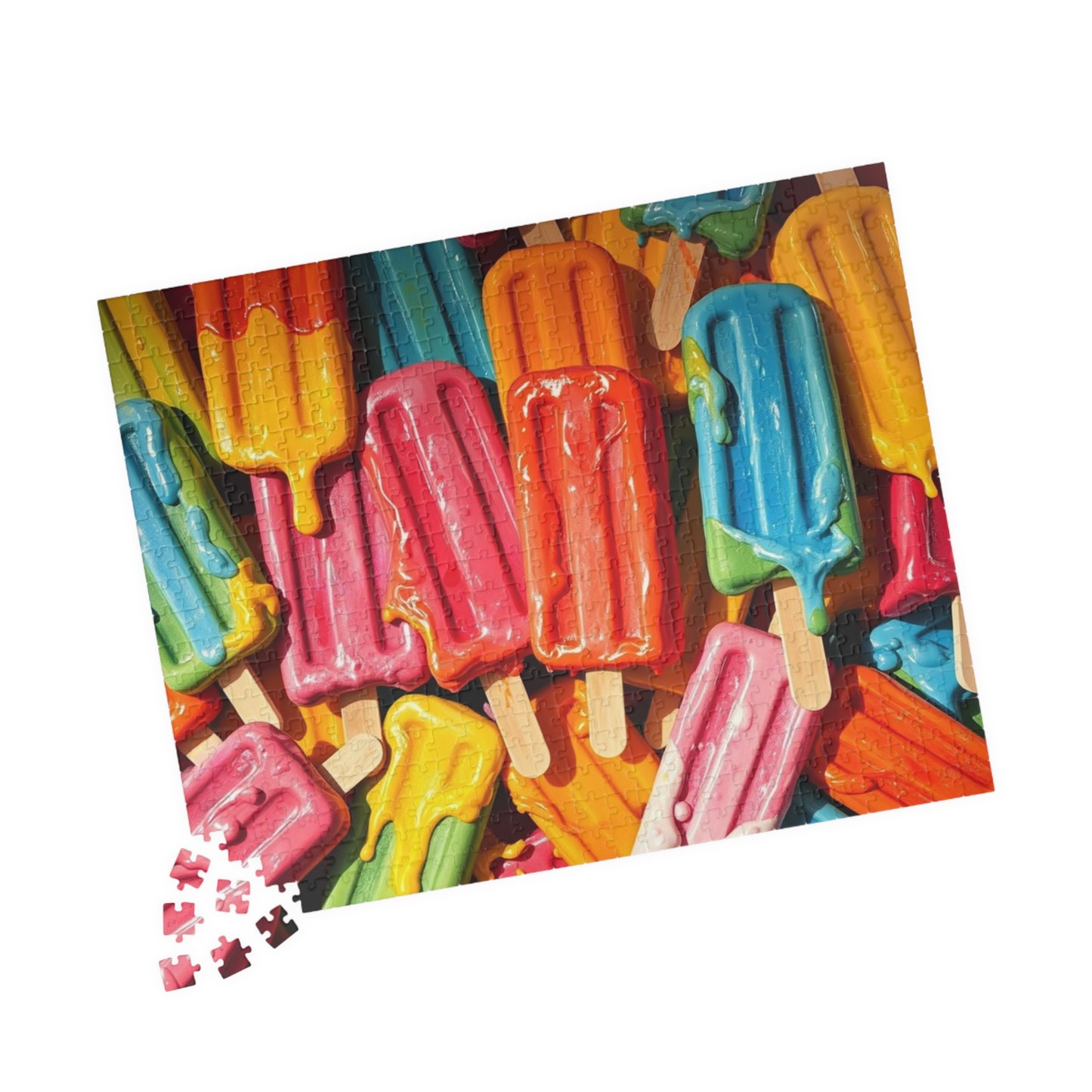 Colorful Popsicle Puzzle Jigsaw Game (110, 252, 520, 1014-piece) - Solo Fun or Family Activity, Birthday Gift for Friends, Summer Vibes The Puzzle Chest