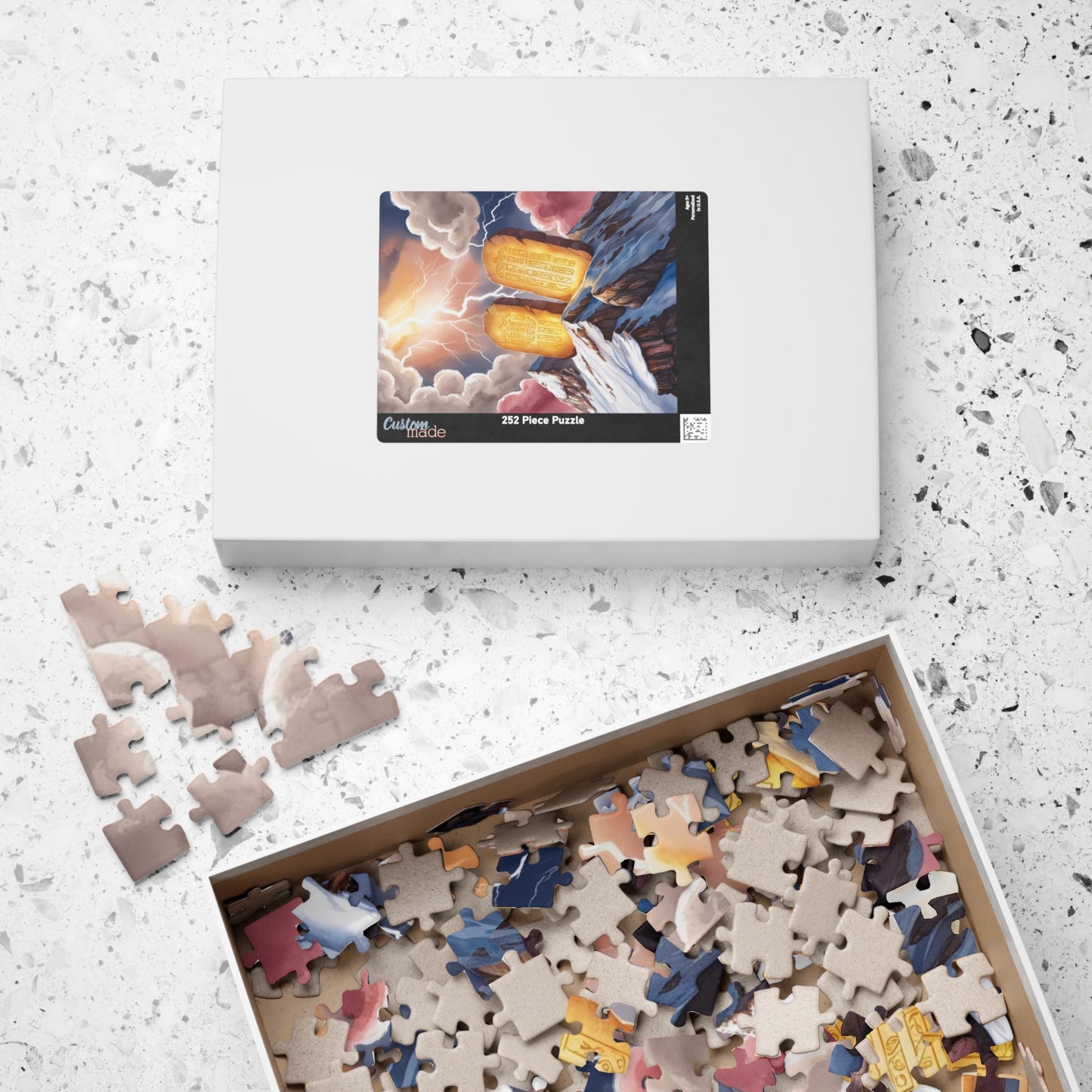 The Ten Commandments Puzzle, Stone Tablets on Mount Sinai, Religious Jigsaw, Christian Faith-Based Gift for Puzzle Lover, Bible-Themed Game Puzzle The Puzzle Chest