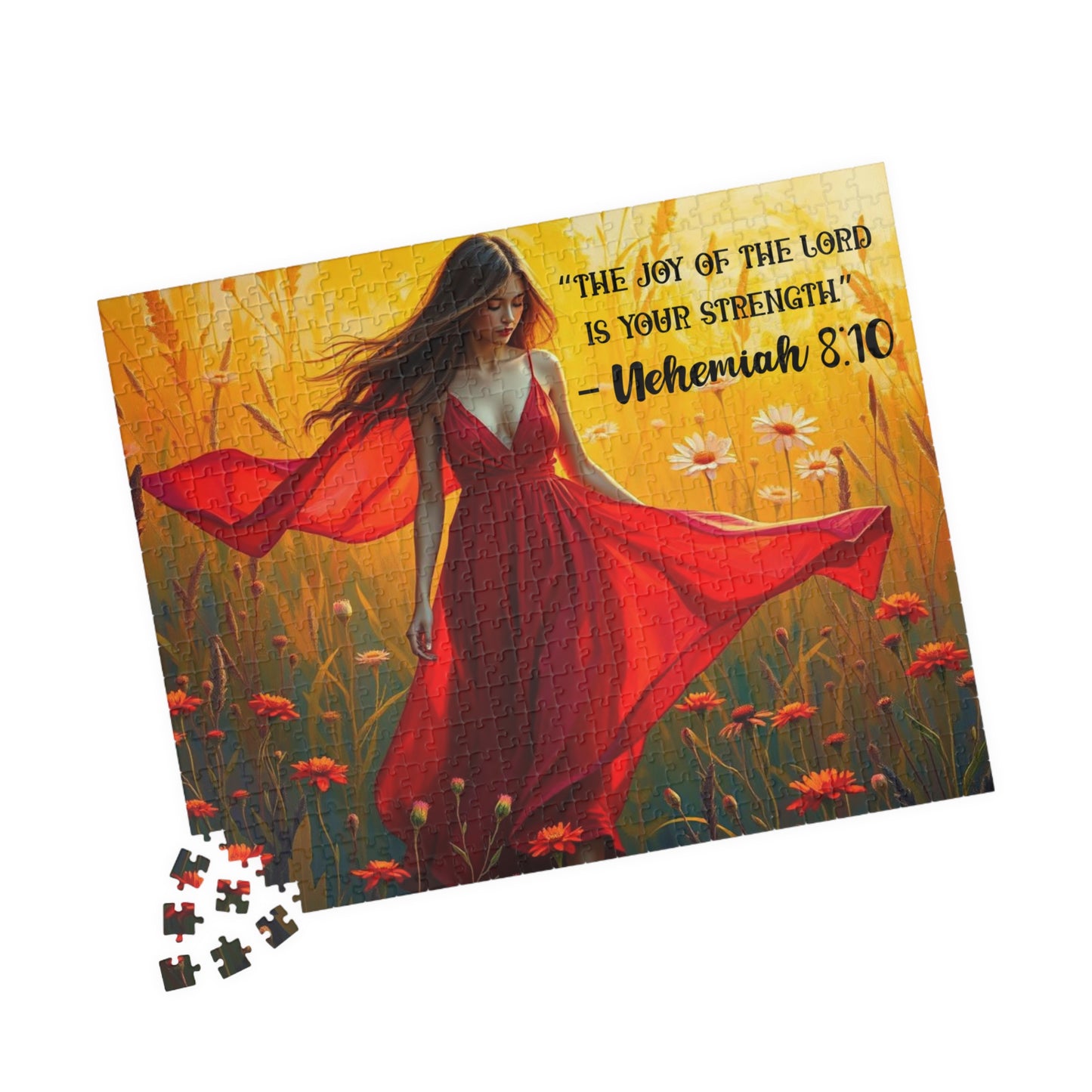Inspirational Puzzle featuring 'The Joy of the Lord is Your Strength' - Faith Based Christian Brain Teasing Gift 520 pcs (Horizontal) Puzzle The Puzzle Chest