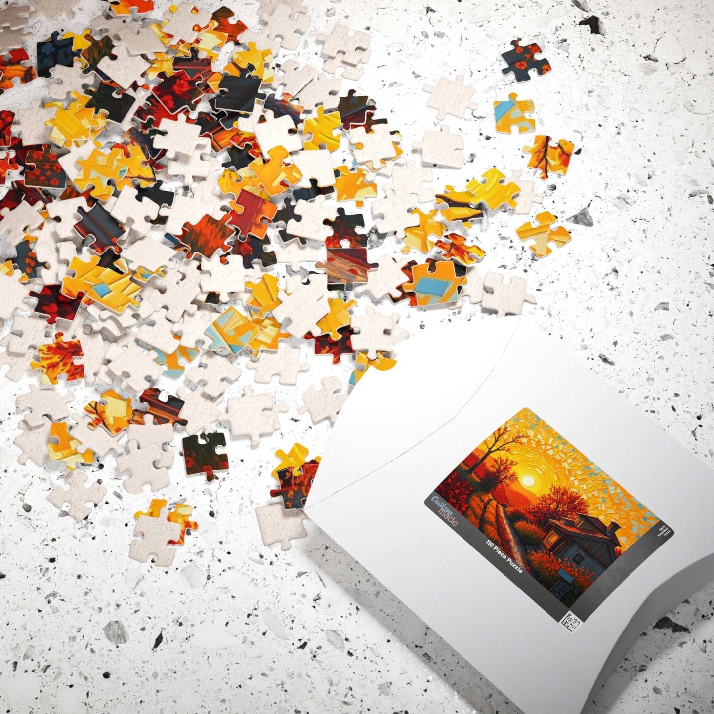 Sunset Cottage Puzzle, 110 to 1014-piece Jigsaw, Relaxing Home Entertainment, Gift for Puzzle Lover, Mindful Family Activity, Cozy Night In Puzzle The Puzzle Chest