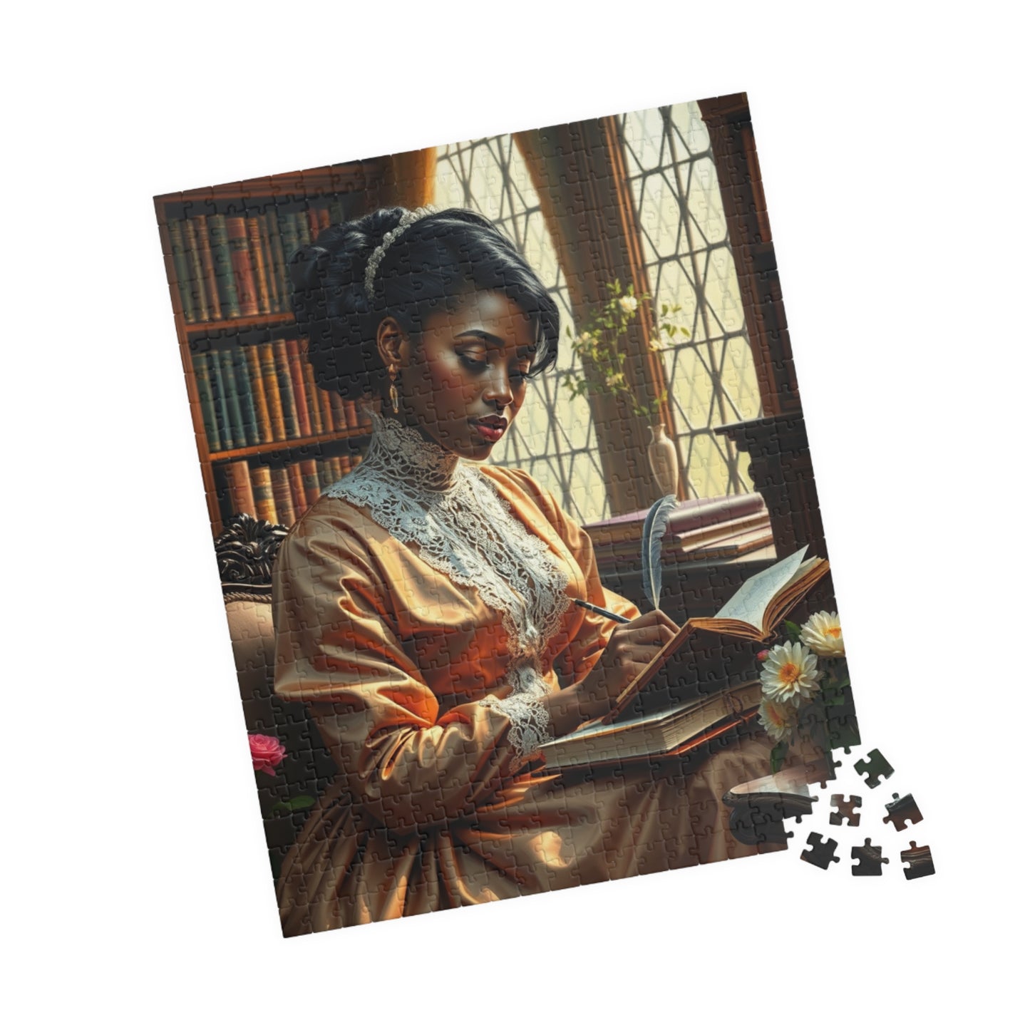 African American Woman Puzzle, Victorian Era Black Woman Reading Jigsaw, Family Game Night, Creative Activity, Black History Month Gift Puzzle The Puzzle Chest