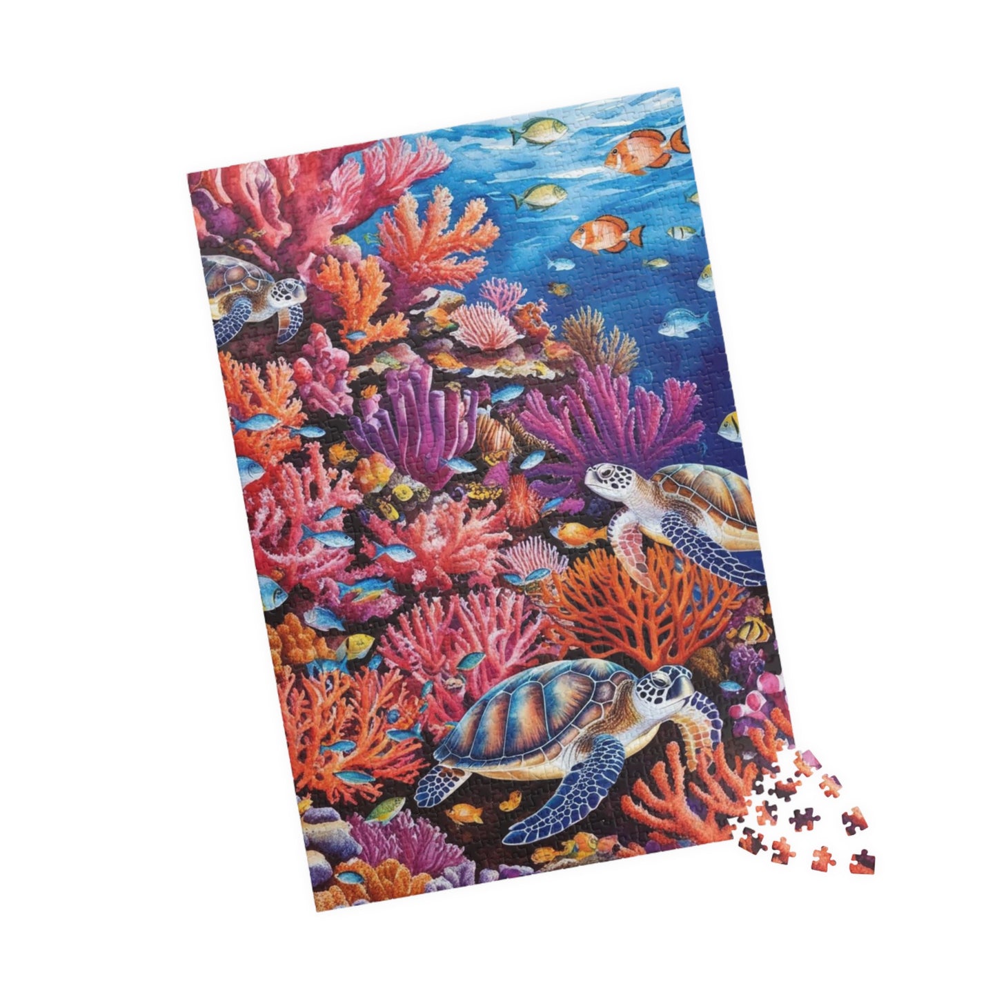 Underwater Sea Turtles Jigsaw Puzzle, 520-Piece Ocean Coral Reef Fish, Meditation Game, Stress Relief Activity, Best Gift for Nature Lovers Puzzle The Puzzle Chest