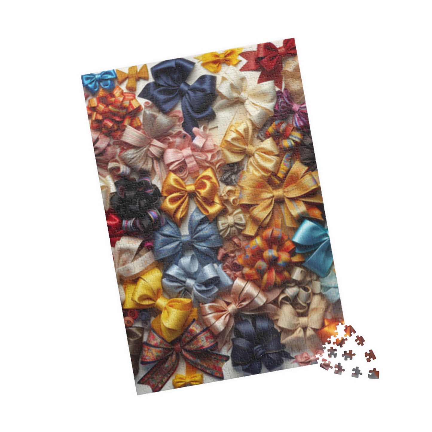 Jigsaw Puzzle, Bow Collage, Colorful 110 252 520 1014-Piece, Coquette Bows, Family Game Night, Mindfulness Activity, Holiday Gift, Stress Puzzle The Puzzle Chest