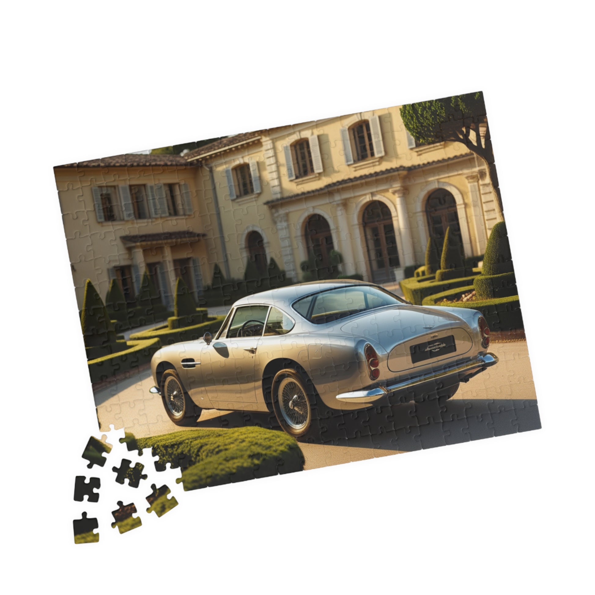 Vintage Car Puzzle - Silver 1965 Martin D85 Classic Auto Jigsaw Game 252 pcs (Horizontal) Puzzle The Puzzle Chest