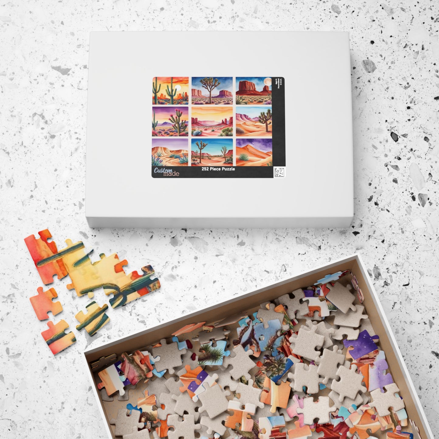 Desert Collage Jigsaw Puzzle, Cacti and Dunes Scene, Fun Game for Adults, Creative Activity, Gift Idea Nature Lover Puzzle The Puzzle Chest