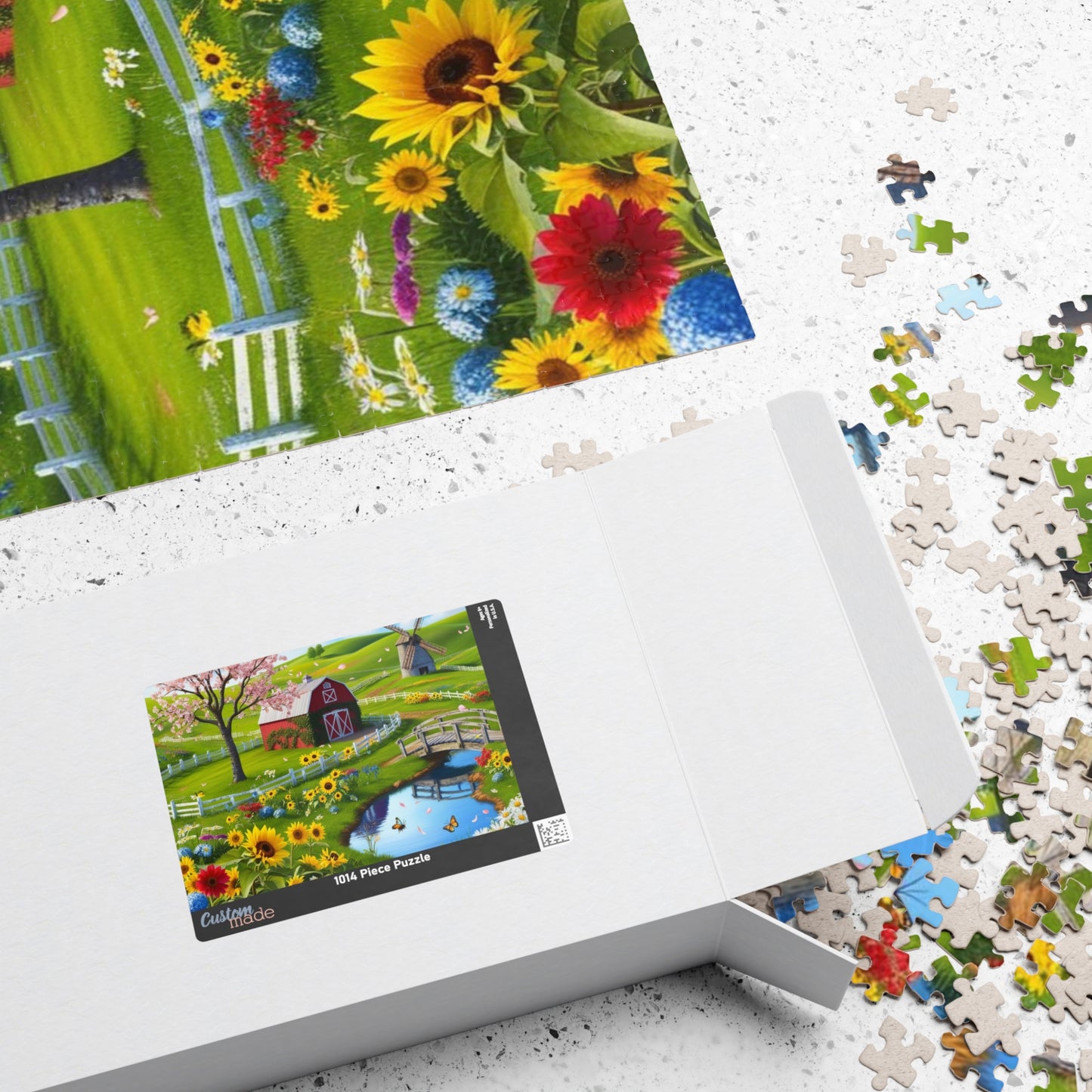 Spring Farm Puzzle, Scenic Landscape Farmhouse Jigsaw Game 110-1014 Pieces, Nature Lover Gift, Family Activity, Creative Hobby Puzzle The Puzzle Chest