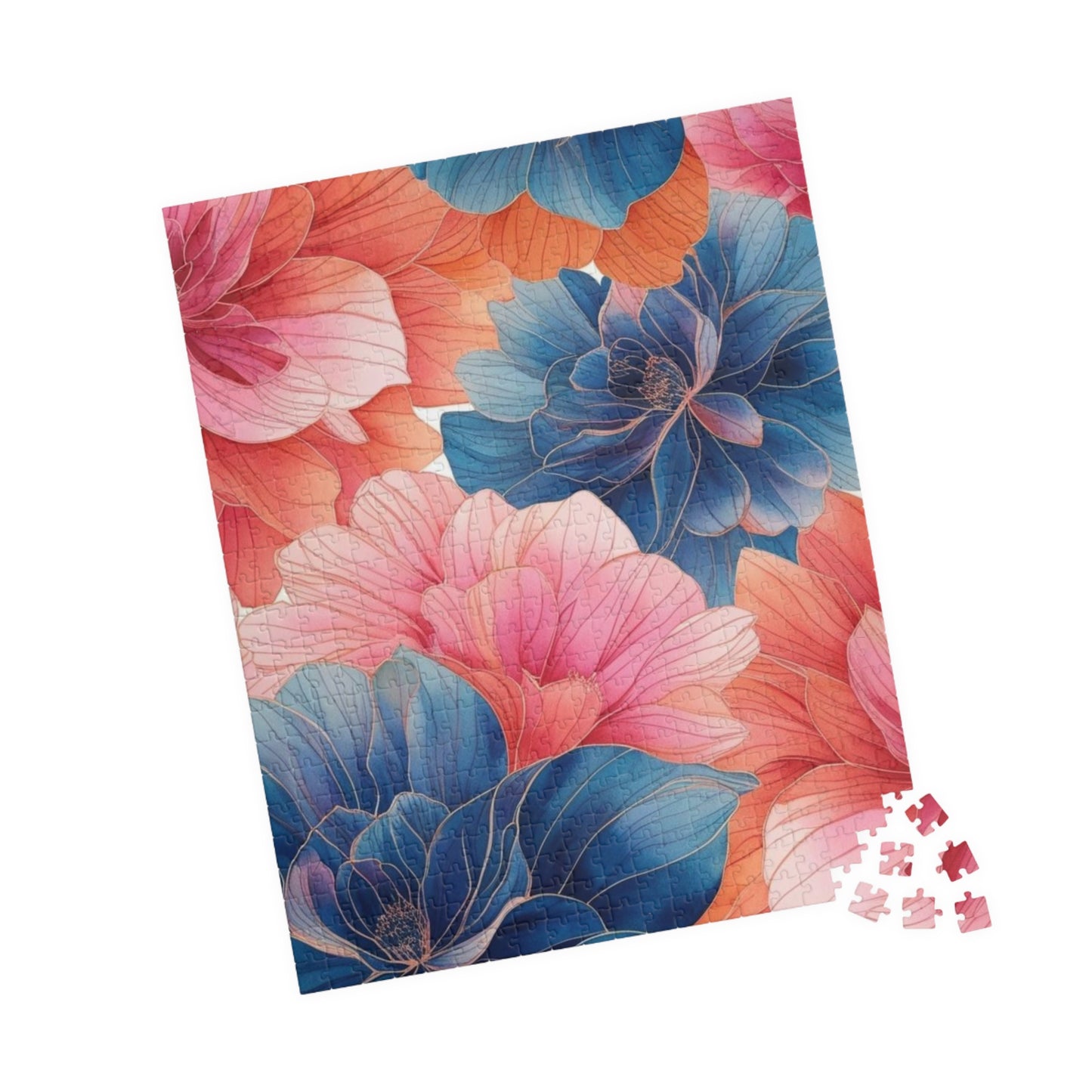 Floral Puzzle - Vibrant Flower Artwork, Jigsaw Puzzle, Home Entertainment, Friend Gift for Flower Lover, Family Fun Activity, Relaxing Hobby Puzzle The Puzzle Chest