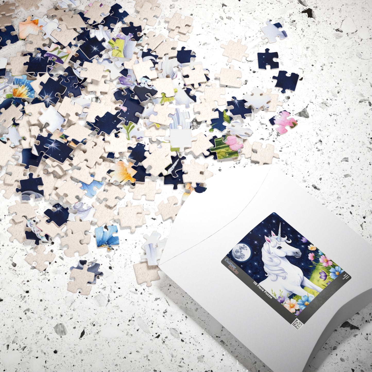 Beautiful Unicorn Puzzle, Mythical Creature Jigsaw, Moonlit Meadow Fantasy Floral Tabletop Game, Family Entertainment, Best Unique Gift Idea Puzzle The Puzzle Chest