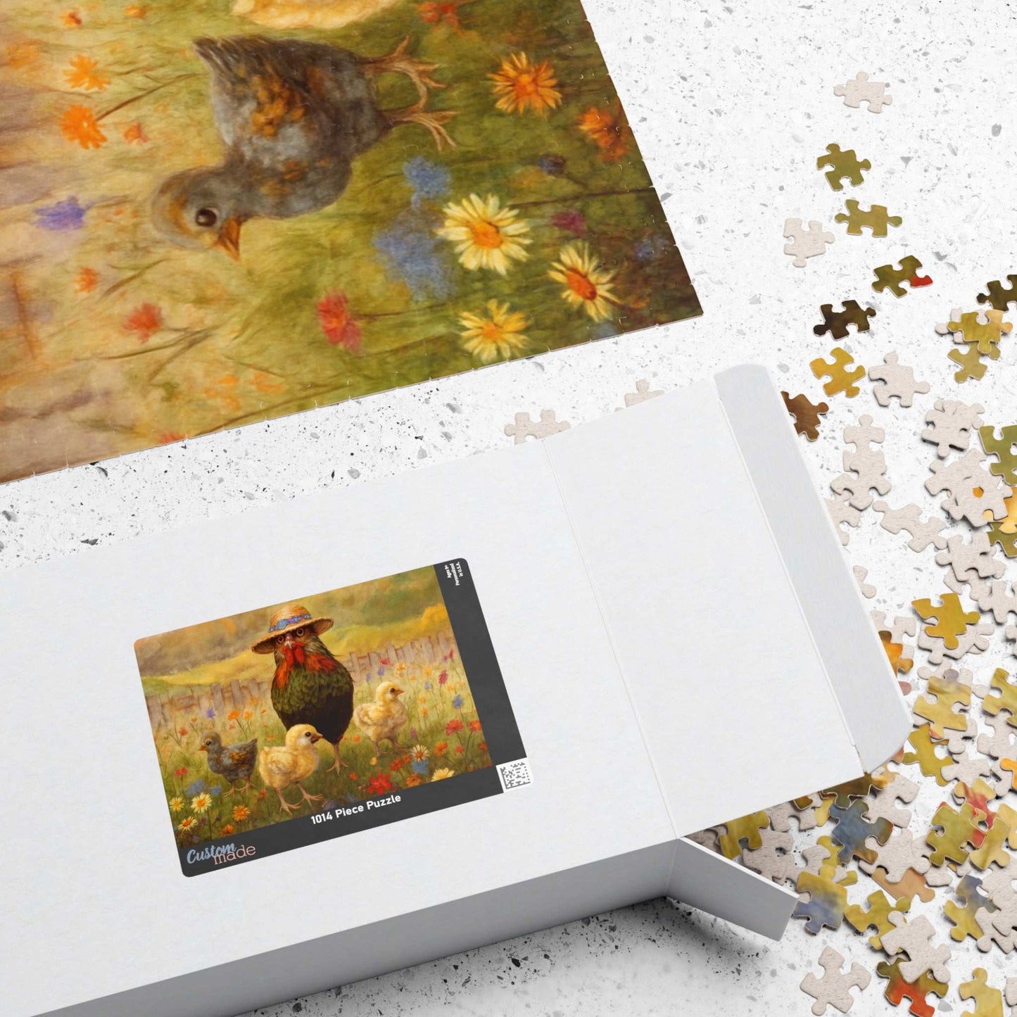 Chicken Stroll Jigsaw Puzzle - Chicks in Wildflower Field, Ideal for Family Fun Game, Indoor Activity, Holiday Birthday Gift, Bird Lovers Puzzle The Puzzle Chest