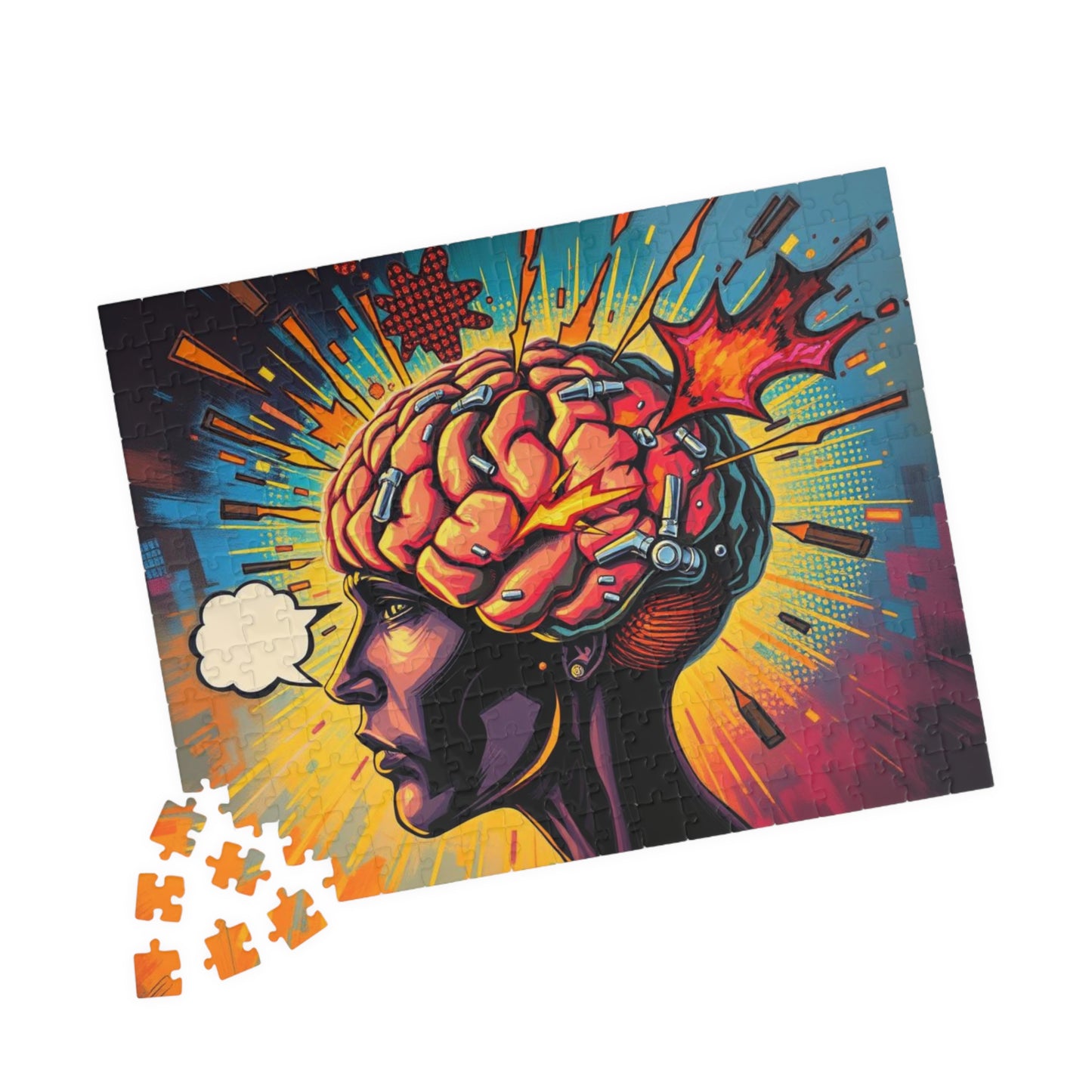 Creative Brain Puzzle - Pop Art Brainstorming Design, Perfect Gift for Puzzle Lovers, Meditation, Family Game Night, Mindfulness Activity Puzzle The Puzzle Chest
