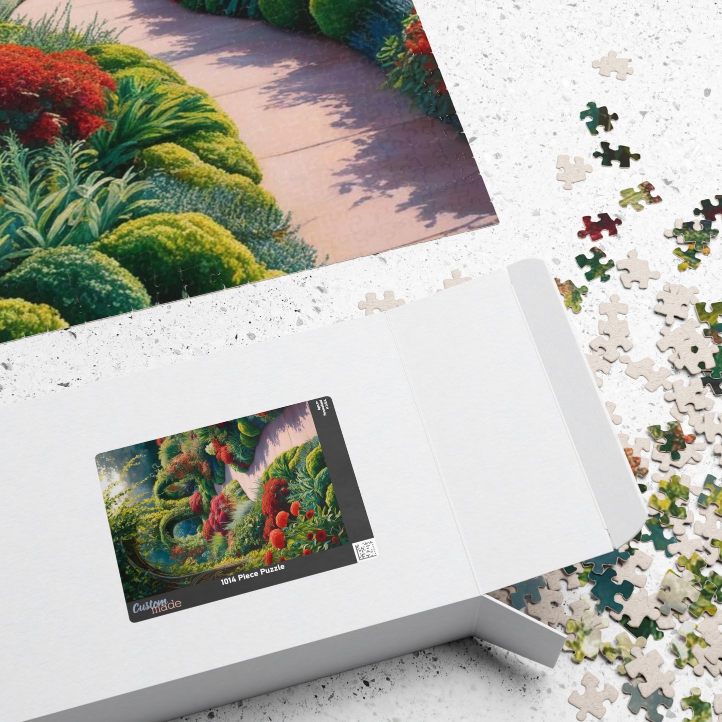 Serene Garden Puzzle - Relaxing Floral Artwork, Flower Jigsaw Game for Adults, Family Fun, Nature Lovers Gift, 110, 252, 520, 1014-piece Puzzle The Puzzle Chest
