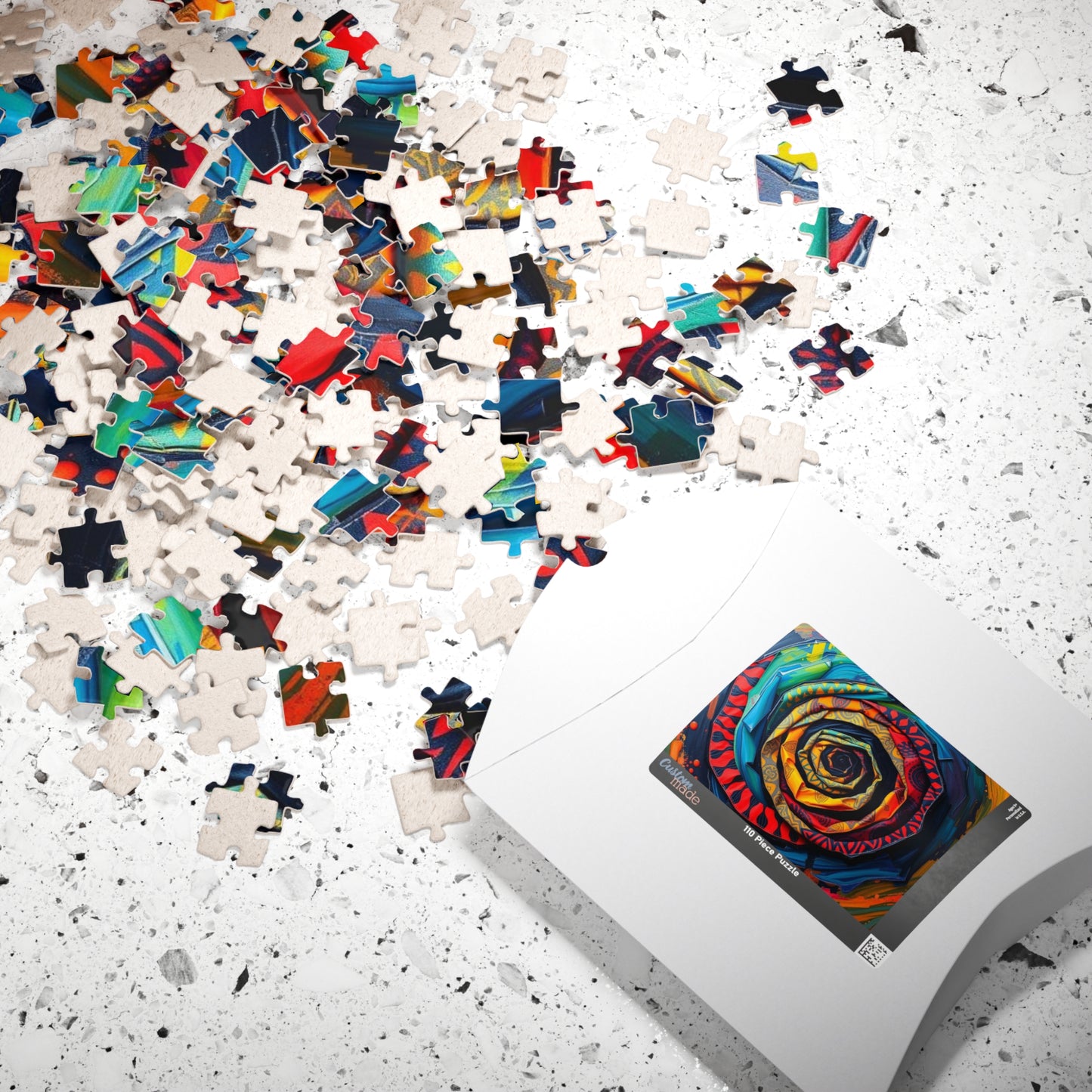 Colorful Spiral Rose Puzzle, 110-1014 pieces Abstract Jigsaw, Stress Relief Game, Gift for Adults, Family Game Night, Mindful Art Therapy Puzzle The Puzzle Chest