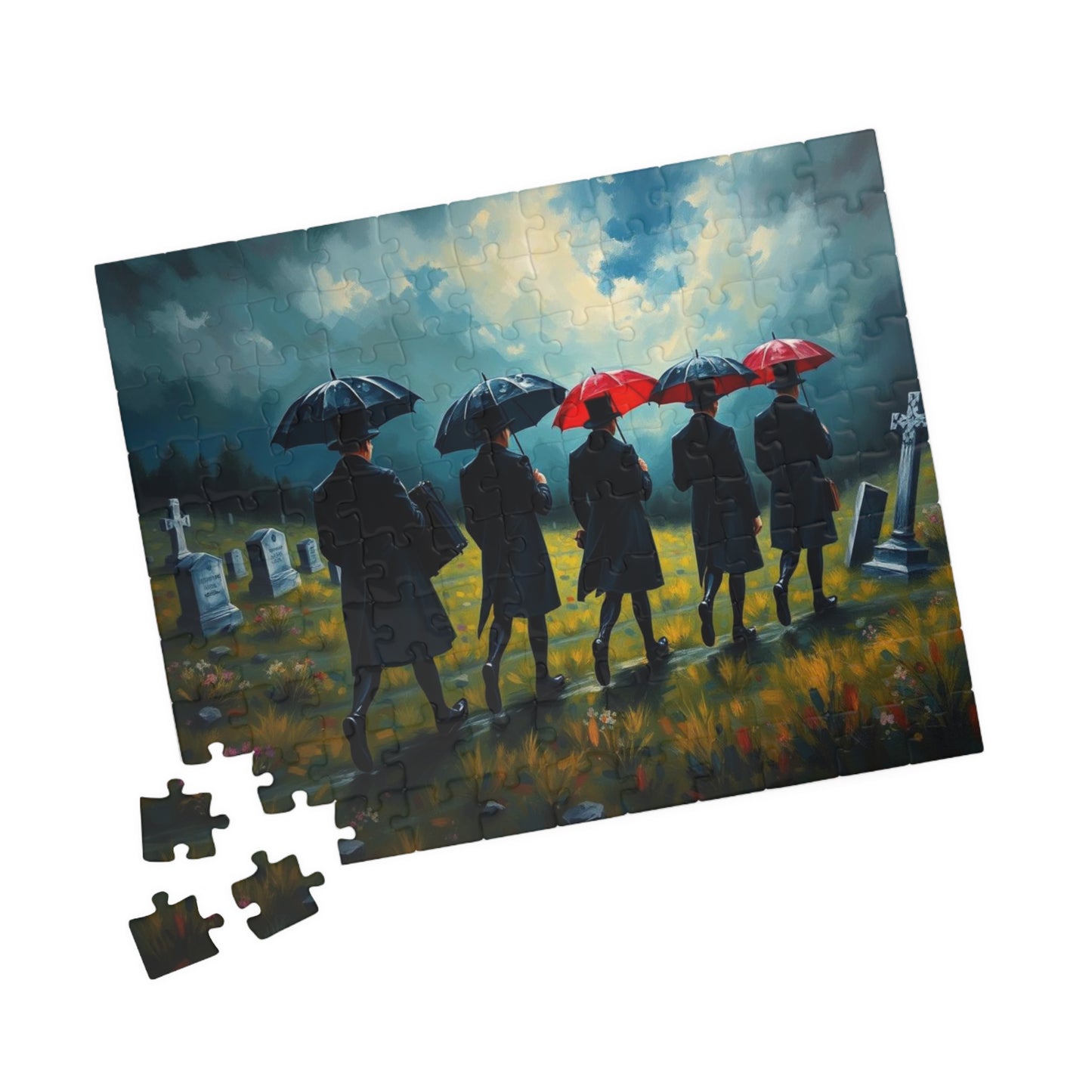 Gothic Procession Jigsaw Puzzle, Gothic Puzzle, Dark Art Puzzle, Stormy Cemetery Landscape Puzzle, 1000-Piece Puzzle Gift for Puzzle Lovers Puzzle The Puzzle Chest