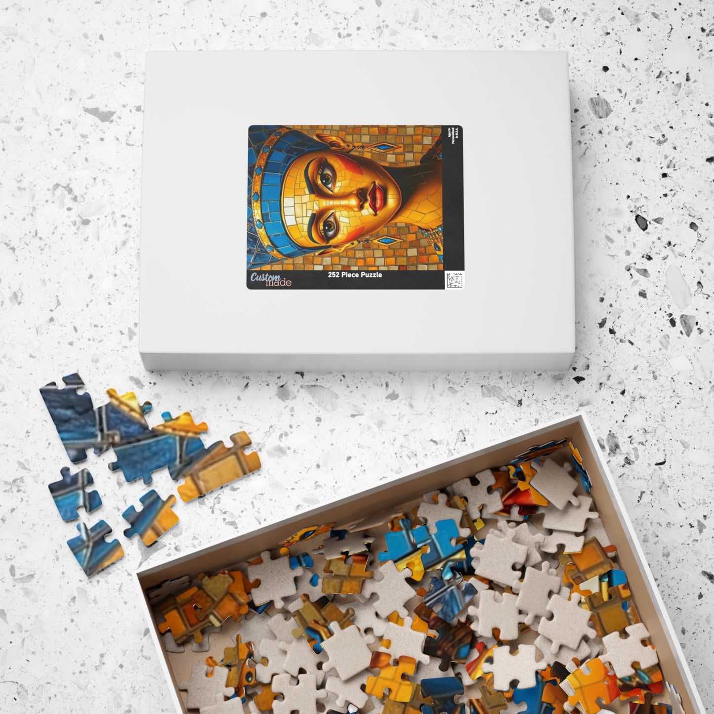 Mosaic Portrait Egyptian Queen Puzzle, 110-1014 Pieces Beautiful Nefertiti Jigsaw Game, Gift for Art Lovers, Challenging Pastime, Family Fun Puzzle The Puzzle Chest