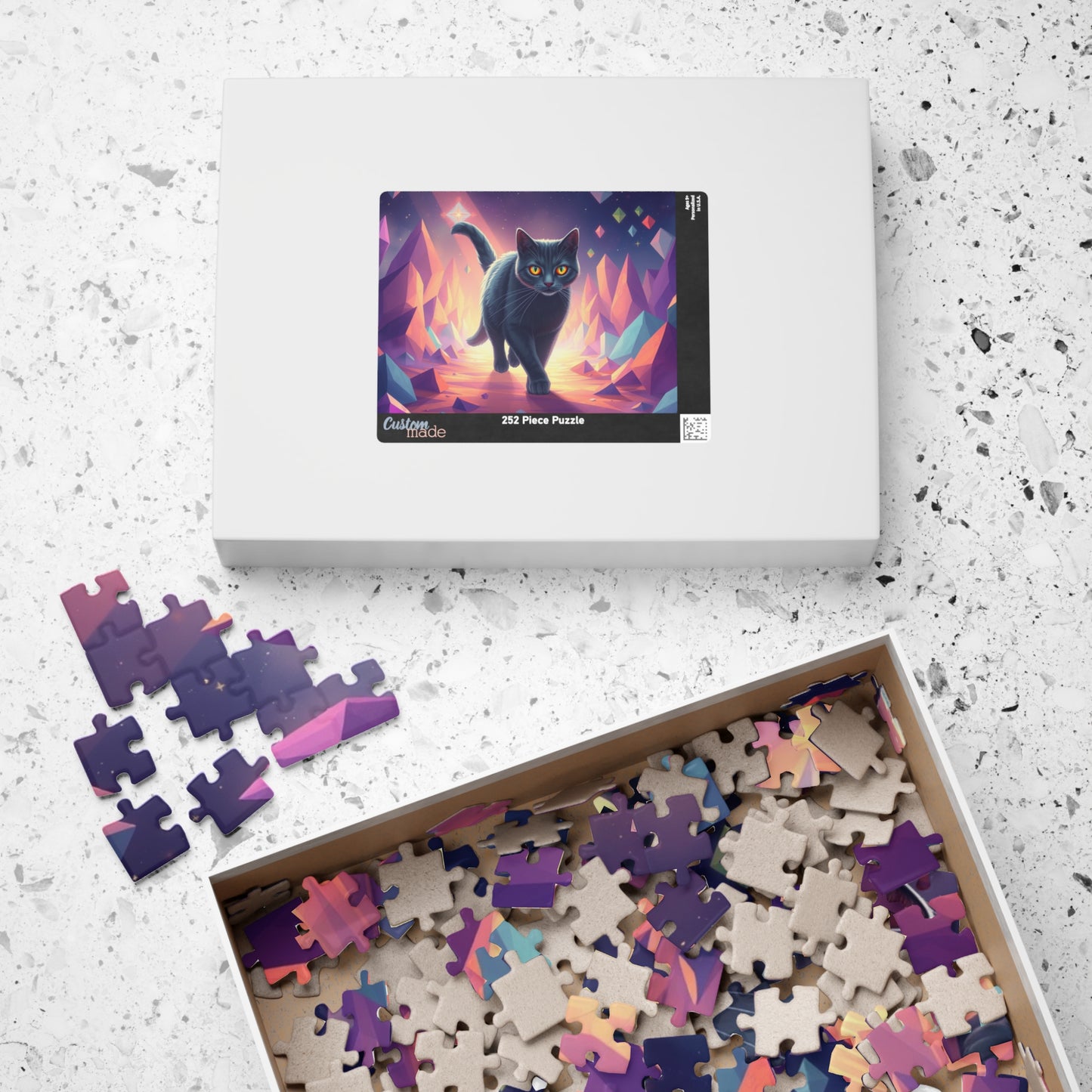 Mystical Cat Puzzle, Colorful Cat Jigsaw, Cat Lover Gift, Unique Home Decor, Family Game Night Puzzle The Puzzle Chest