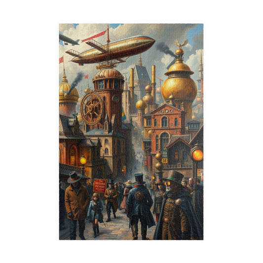 Steampunk Cityscape Puzzle, Unique Jigsaw Game for Adults, 110/252/520/1014-piece, Perfect Gift for Puzzle Lovers, Family or Solo Fun, Hobby 1014 pcs (Vertical) Puzzle The Puzzle Chest