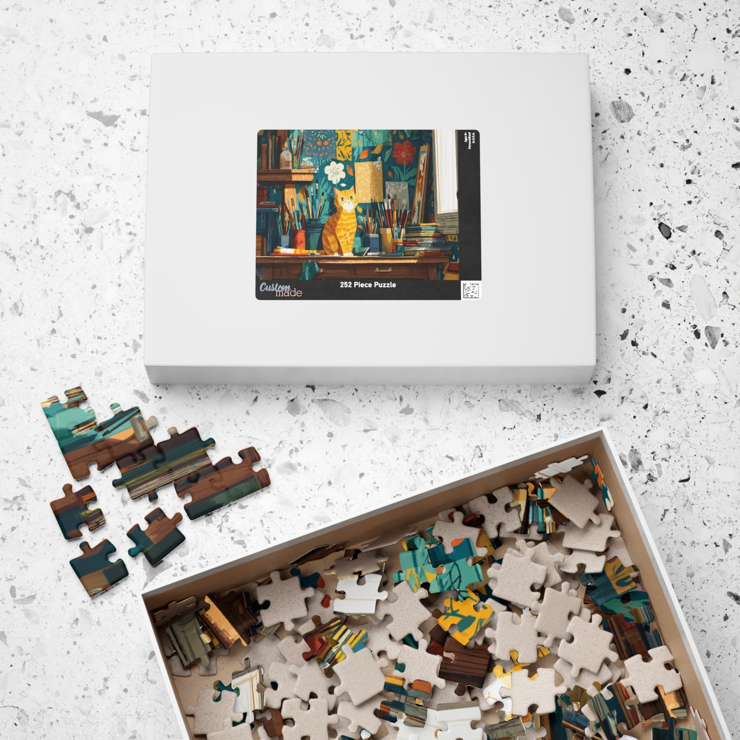 The Artist’s Cat – Matisse Inspired Jigsaw Puzzle, Animal Theme Studio Art Kitten Puzzle for Feline Lovers Puzzle The Puzzle Chest