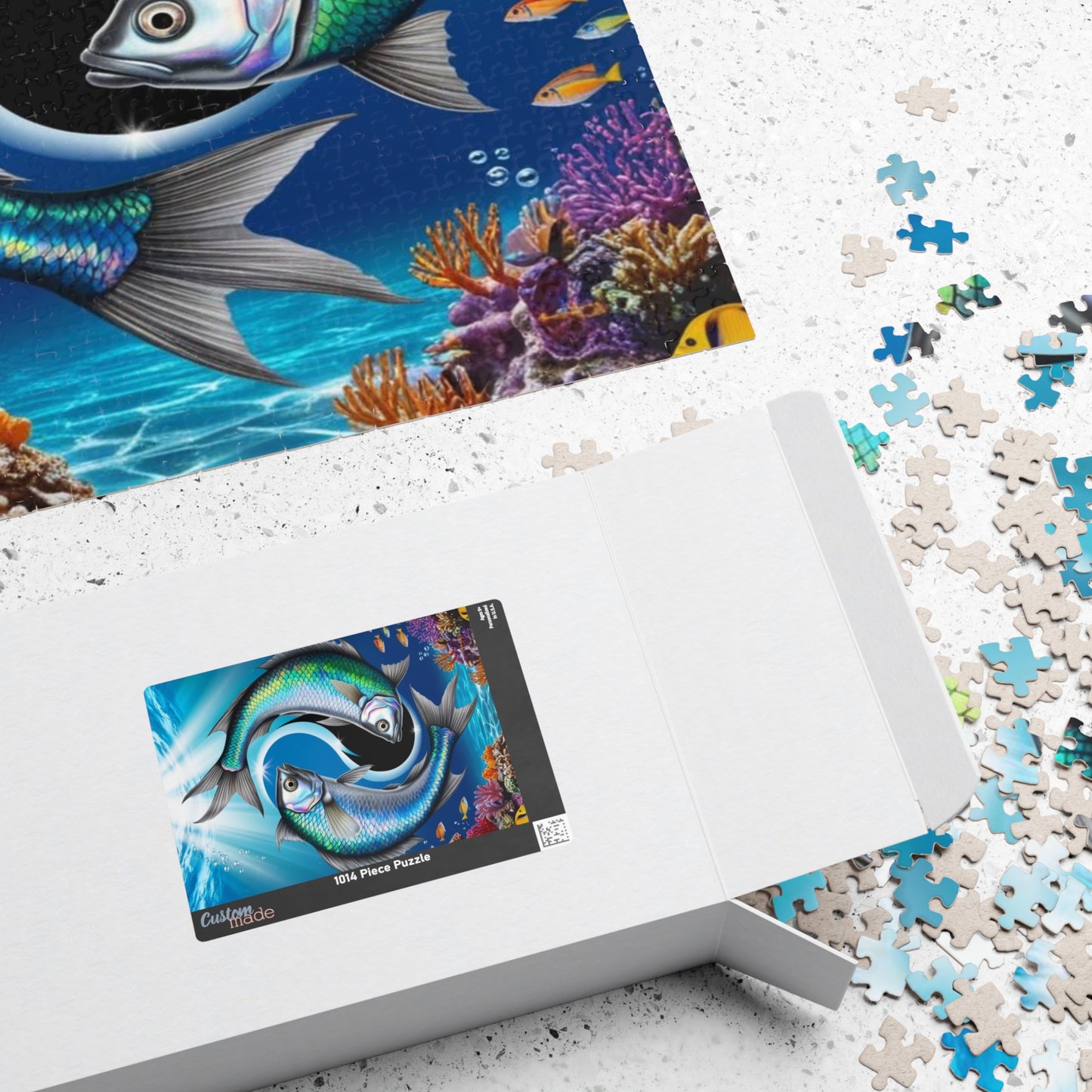 Ying Yang Fish Puzzle, 110-1014 Piece Pisces Zodiac Sign Jigsaw, Mindfulness Activity Gift for Fish Lovers, Family Game Night, Brain Teaser Puzzle The Puzzle Chest