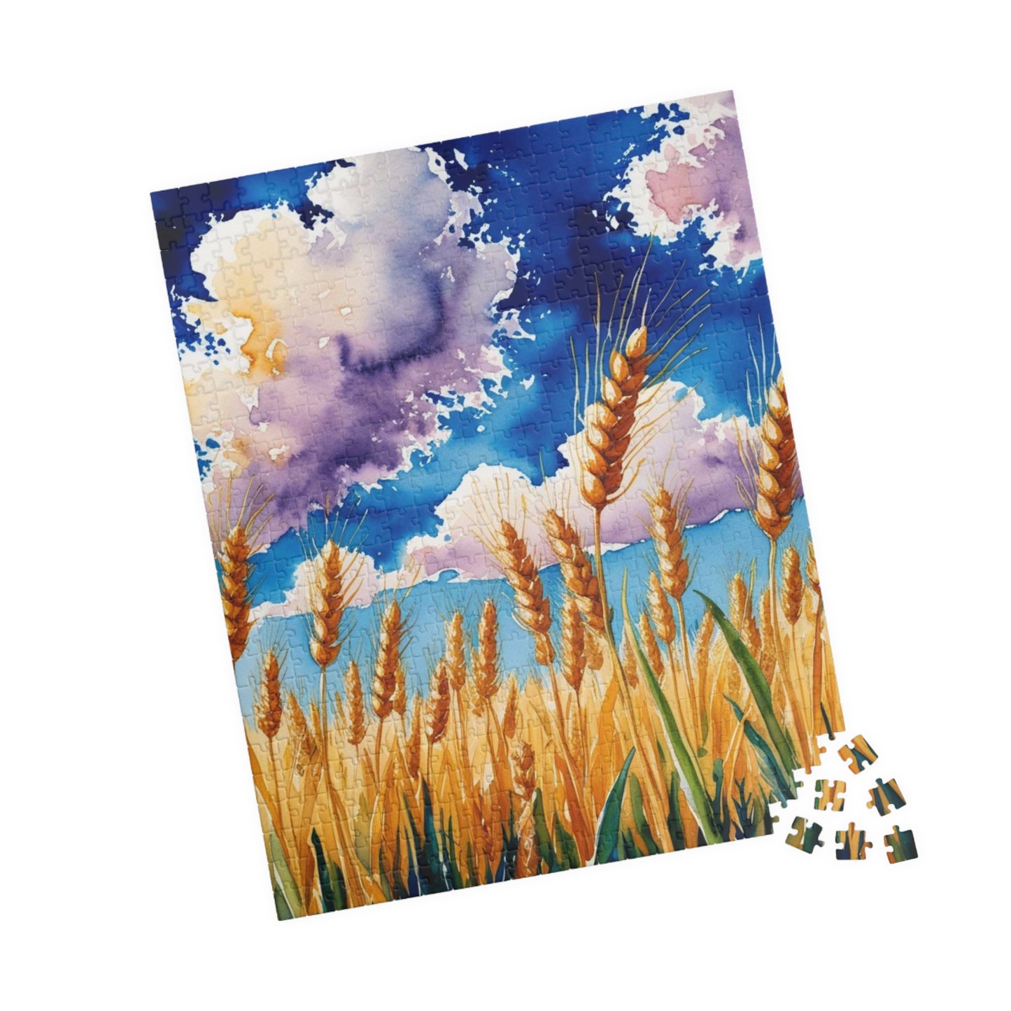 Wheat Field Jigsaw Puzzle with Golden Stalks and Blue Sky Puzzle The Puzzle Chest