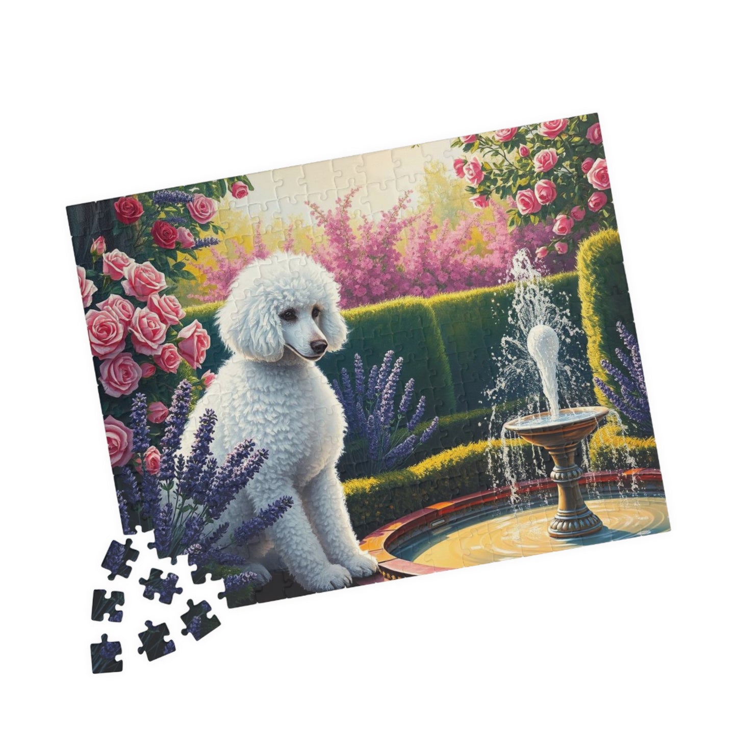 Charming Dog Jigsaw Puzzle, Flower Garden Poodle, Friend Gift for Pet Lover, Home Entertainment, Family Activity or Solo Fun Puzzle The Puzzle Chest