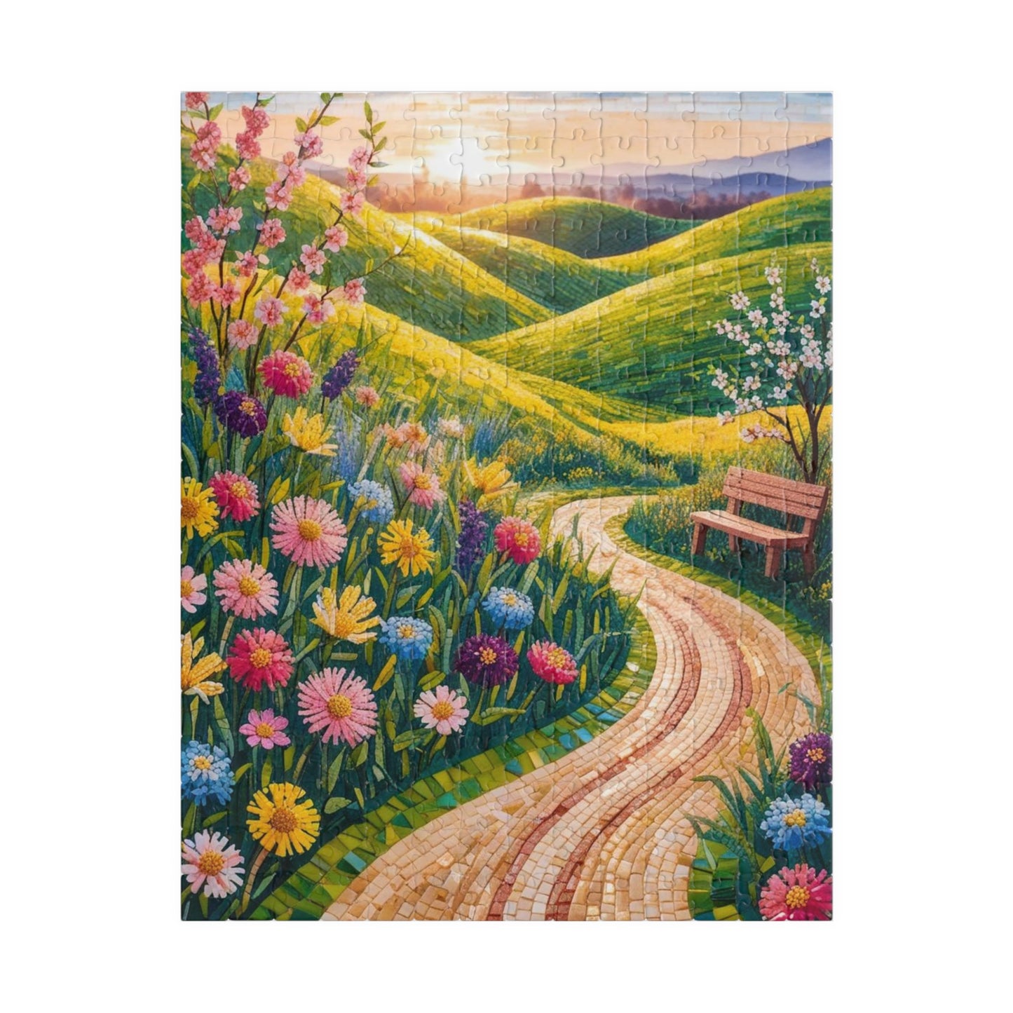 Scenic Garden Mosaic Puzzle, Nature Inspired Landscape Jigsaw Game, Perfect Gift for Family Fun 252 pcs (Vertical) Puzzle The Puzzle Chest