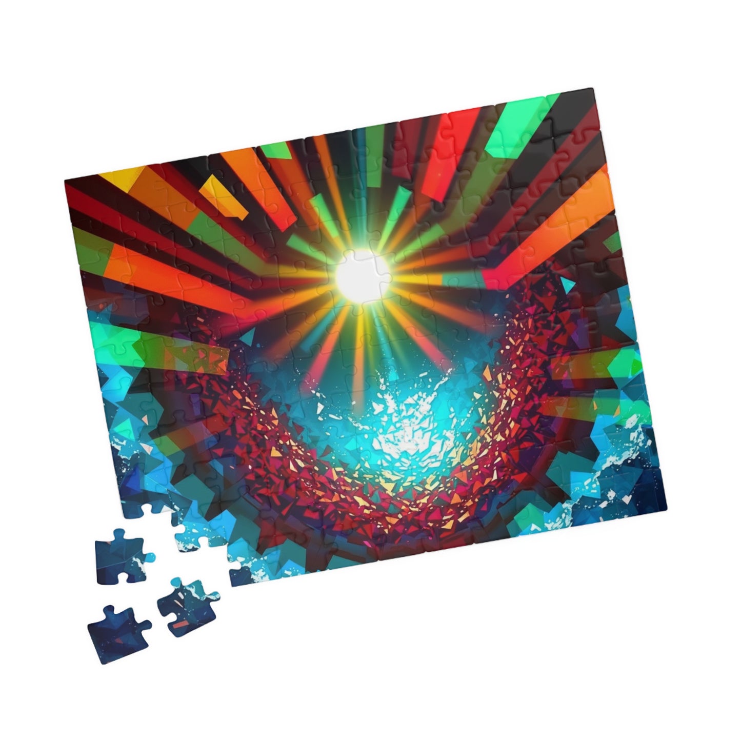 Abstract Horizon Jigsaw Puzzle (110-1014 Piece), Rising Sun Modern Art Illustration, Challenging Brain Teaser, Puzzle Lover Gift, Fun Hobby Puzzle The Puzzle Chest