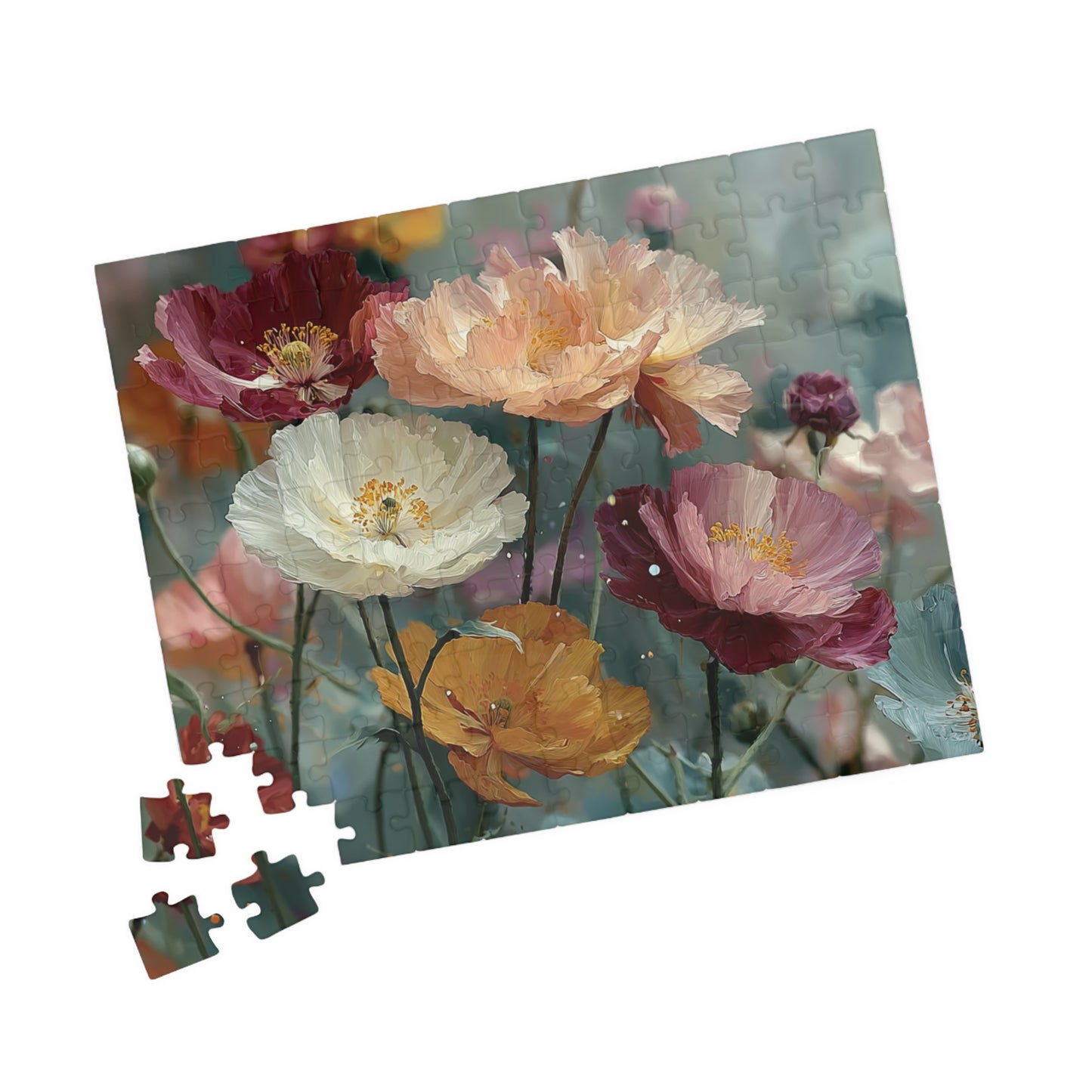 Dreamy Floral Art Jigsaw Puzzle - Whimsical Wildflowers, Botanical Artwork