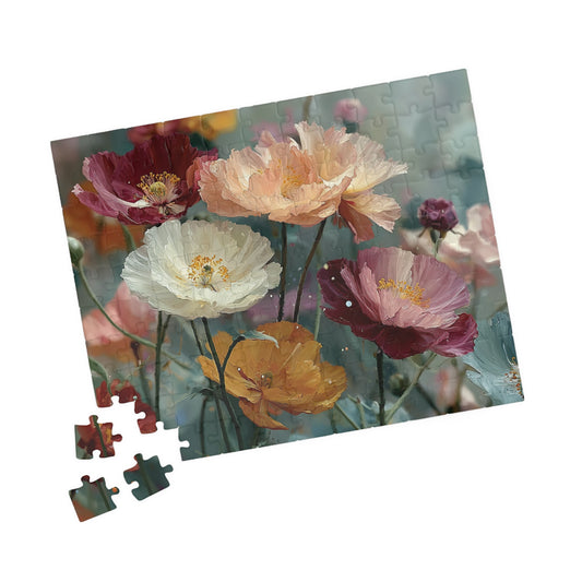Dreamy Floral Art Jigsaw Puzzle - Whimsical Wildflowers, Botanical Artwork 110 pcs (Horizontal) Puzzle The Puzzle Chest