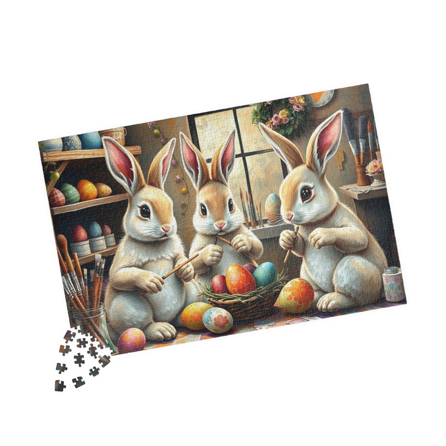 Whimsical Easter Bunny Puzzle, Family Fun Jigsaw Game, Spring Home Entertainment, Holiday Activity, Mindfulness Gift for Friends Puzzle The Puzzle Chest