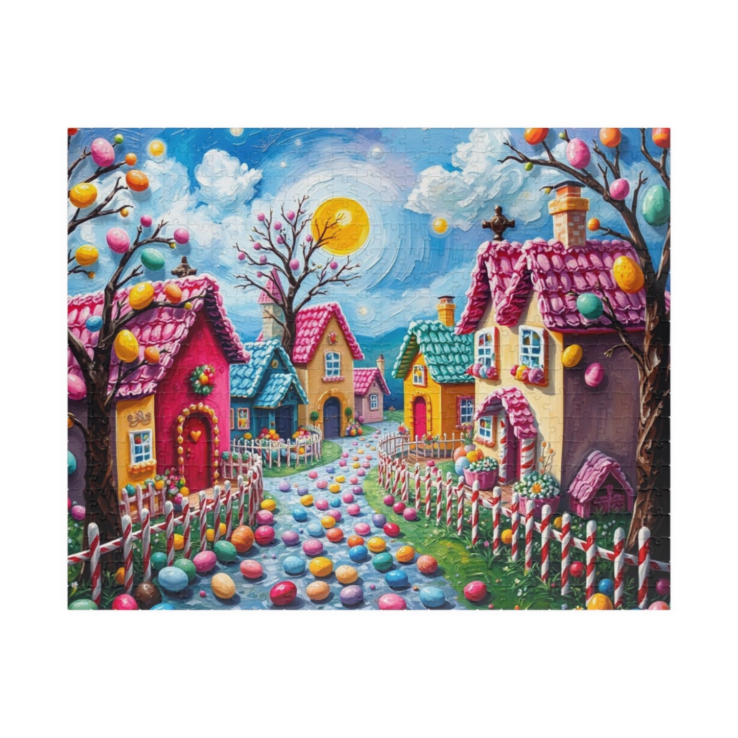 Candy Village Jigsaw Puzzle, Whimsical 110/252/520/1014-piece Easter Game for Adult Home Entertainment, Puzzle Lover Gift for Friends 520 pcs (Horizontal) Puzzle The Puzzle Chest