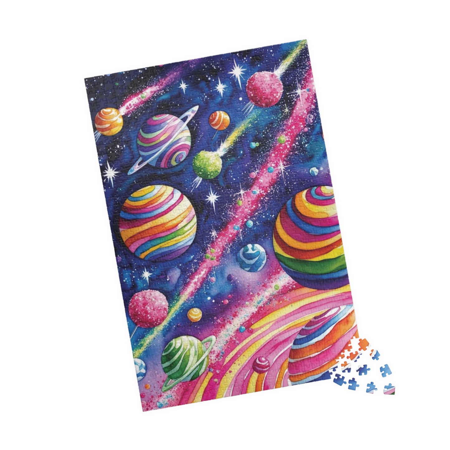 Puzzle, Candy Cosmos Trippy 110, 252, 520, 1014-piece - Swirling Candy Planets, Relaxing Jigsaw, Unique Space Gift, Mindful Activity, Fun Puzzle The Puzzle Chest