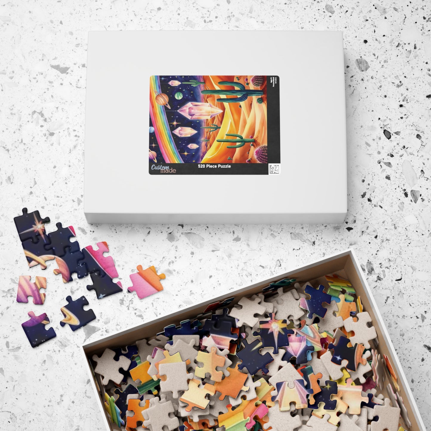 Trippy Desert Dreams Puzzle, Surreal Landscape Night Sky Jigsaw Adult Game, Mind-Bending Puzzle Enthusiast Gift, Unique Psychedelic Art Puzzle The Puzzle Chest