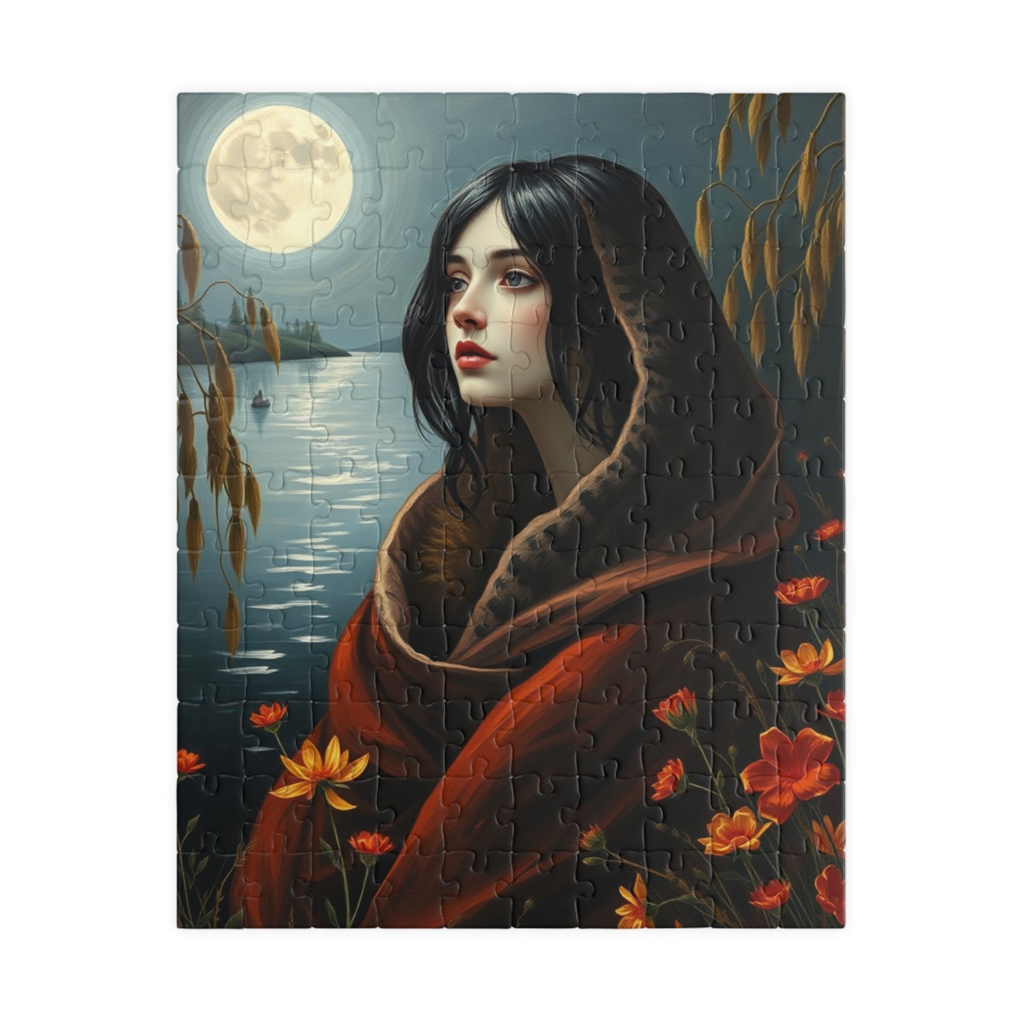 Mythical Selkie Puzzle, Moonlit Serene River Scene Jigsaw Game for Adults, Relaxing Unique Gift for Puzzles Lovers, 110-1014 Pieces Solo Fun