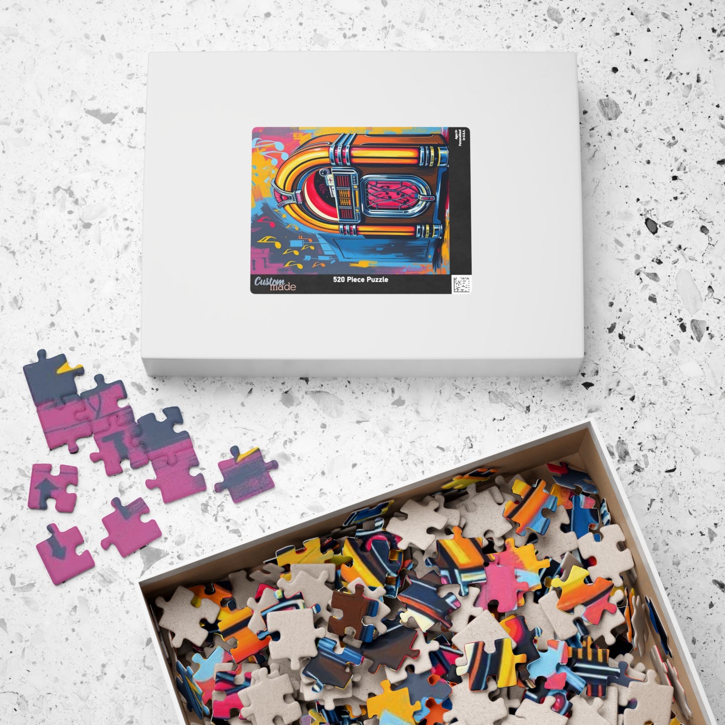 Retro Jukebox Puzzle - Pop Art Jigsaw Game, Fun Family Activity, Music Lovers Gift, Home Entertainment, Vintage Style, Entertaining Activity Puzzle The Puzzle Chest