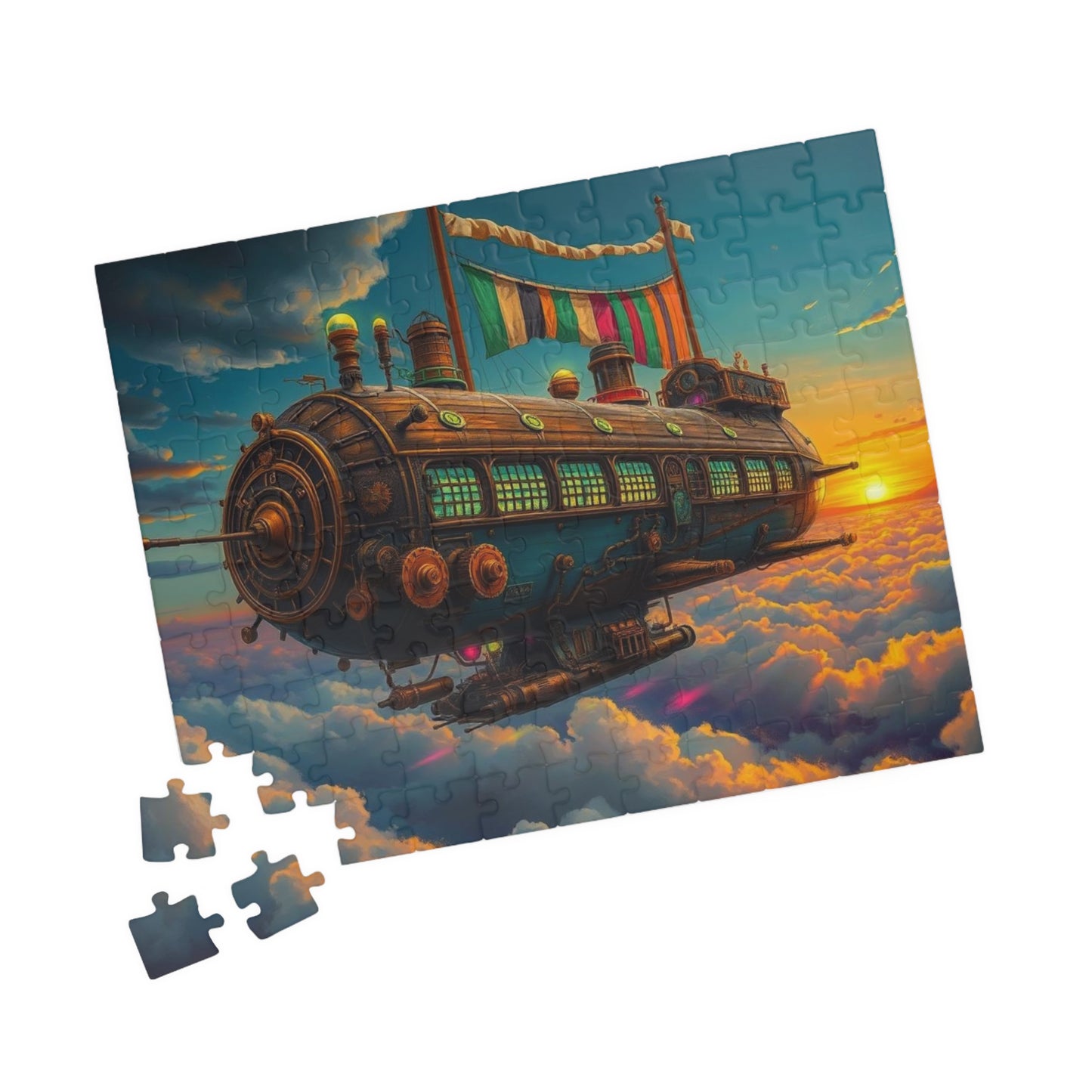 Steampunk Airship Puzzle | Fantasy Jigsaw for Adults and Kids, Home Entertainment, Best Gift for Friends, Family Puzzle Night Brain Teaser Puzzle The Puzzle Chest