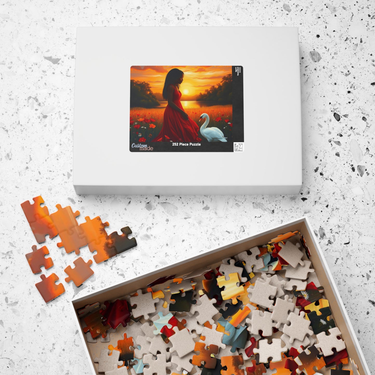 Serene Sunset Puzzle - Black Woman Art Jigsaw Game, Creative Activity, Nature Enthusiast Gift for Friend, Family Fun, Mindful Activity Puzzle The Puzzle Chest