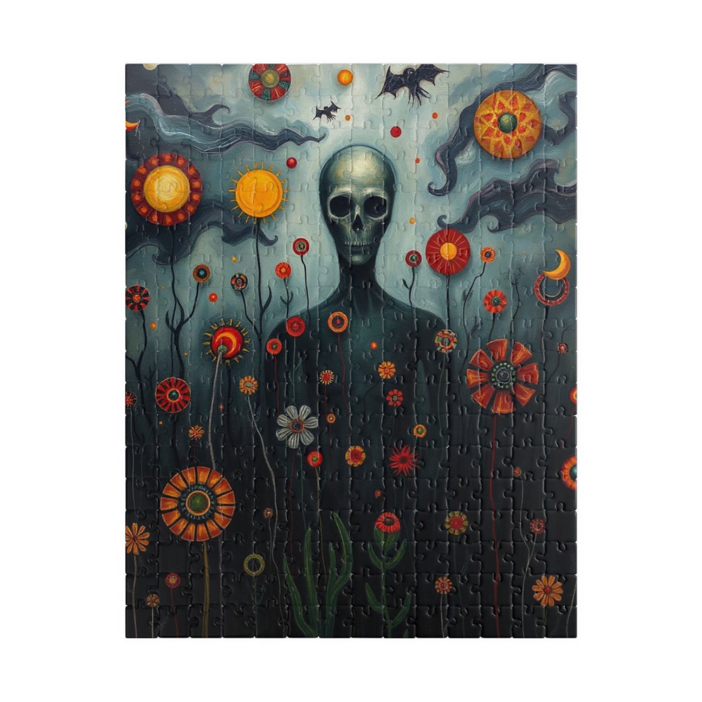 Mystical Skull Puzzle, Unique Art Puzzle, 110, 252, 520, 1014-piece, Home Entertainment, Gift for Puzzle Lovers, Halloween Decor 252 pcs (Vertical) Puzzle The Puzzle Chest