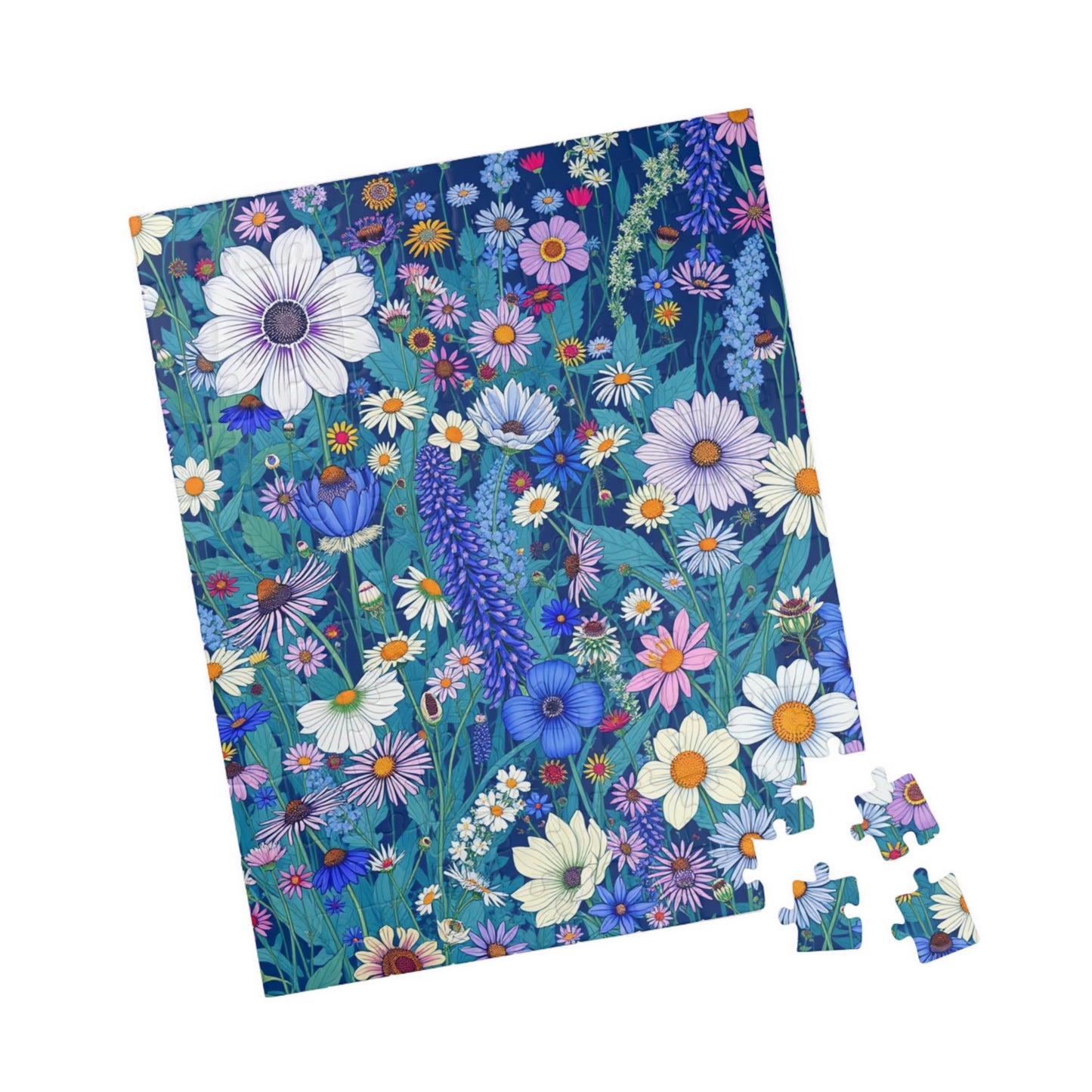 Colorful Floral Puzzle, Flower Design Jigsaw Game for Family Fun, Perfect Gift for Adults, Unique Frameable Art Puzzle The Puzzle Chest