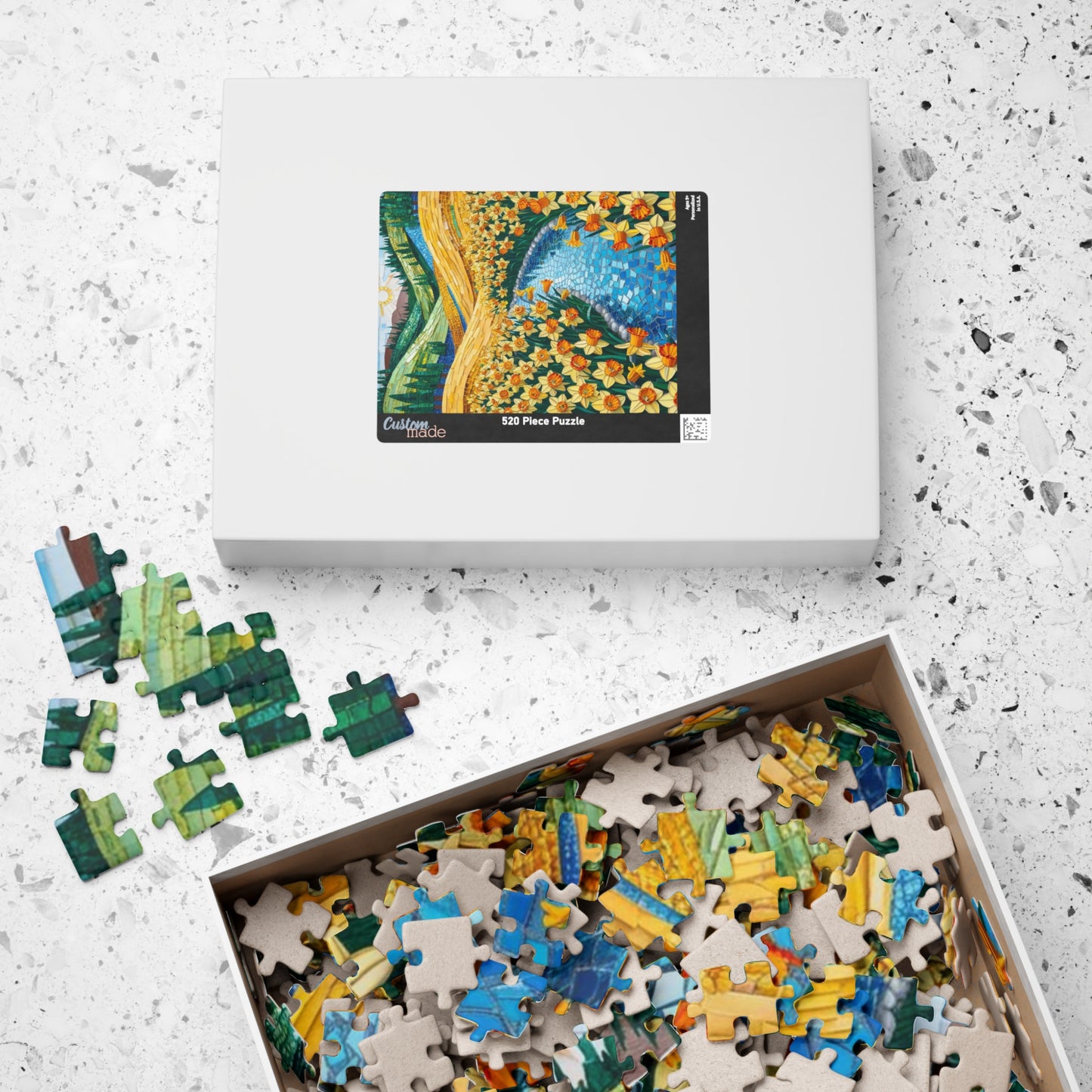 Puzzle, Golden Daffodil Valley 110-1014 Piece Jigsaw, Mosaic Nature Scene, Relaxing Indoor Activity, Mindfulness Hobby, Spring Floral Puzzle Puzzle The Puzzle Chest