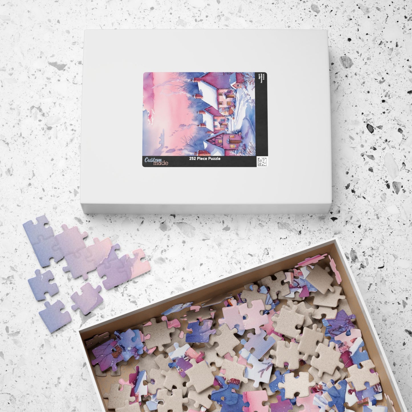 Snow-Covered Village Jigsaw Puzzle, Claude Monet Inspired Winter Landscape Art Puzzle, Game for Adults Teens Seniors, Puzzle Fans, Giftable Puzzle The Puzzle Chest