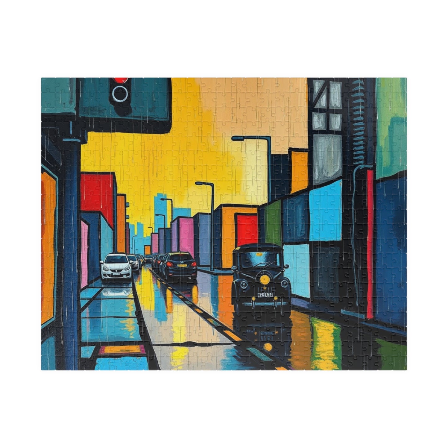 Colorful Cityscape Puzzle - Abstract Art, Jigsaw Game for Adults, Gift for Friends, Family Fun, Mindfulness Activity, Brain Teaser 520 pcs (Horizontal) Puzzle The Puzzle Chest