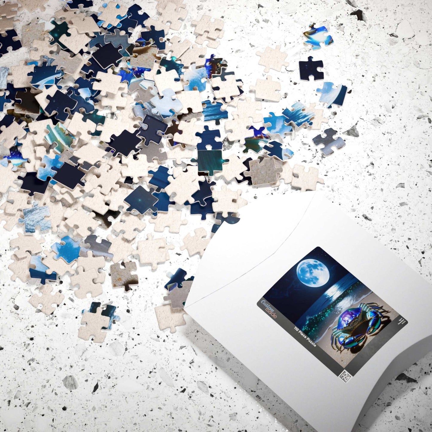 Magical Ocean Crab Jigsaw Puzzle, Cancer Zodiac Sign Game for Adults, Moonlight Beach Scene, Gift for Astrology Lover, Family Game Night Puzzle The Puzzle Chest