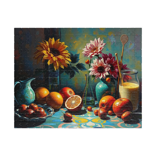 Floral Still Life Jigsaw Puzzle | 110-1014 Piece Vintage Style Fruit Art Design, Family or Solo Fun, Gift for Puzzle Lover Art Enthusiast 252 pcs (Horizontal) Puzzle The Puzzle Chest